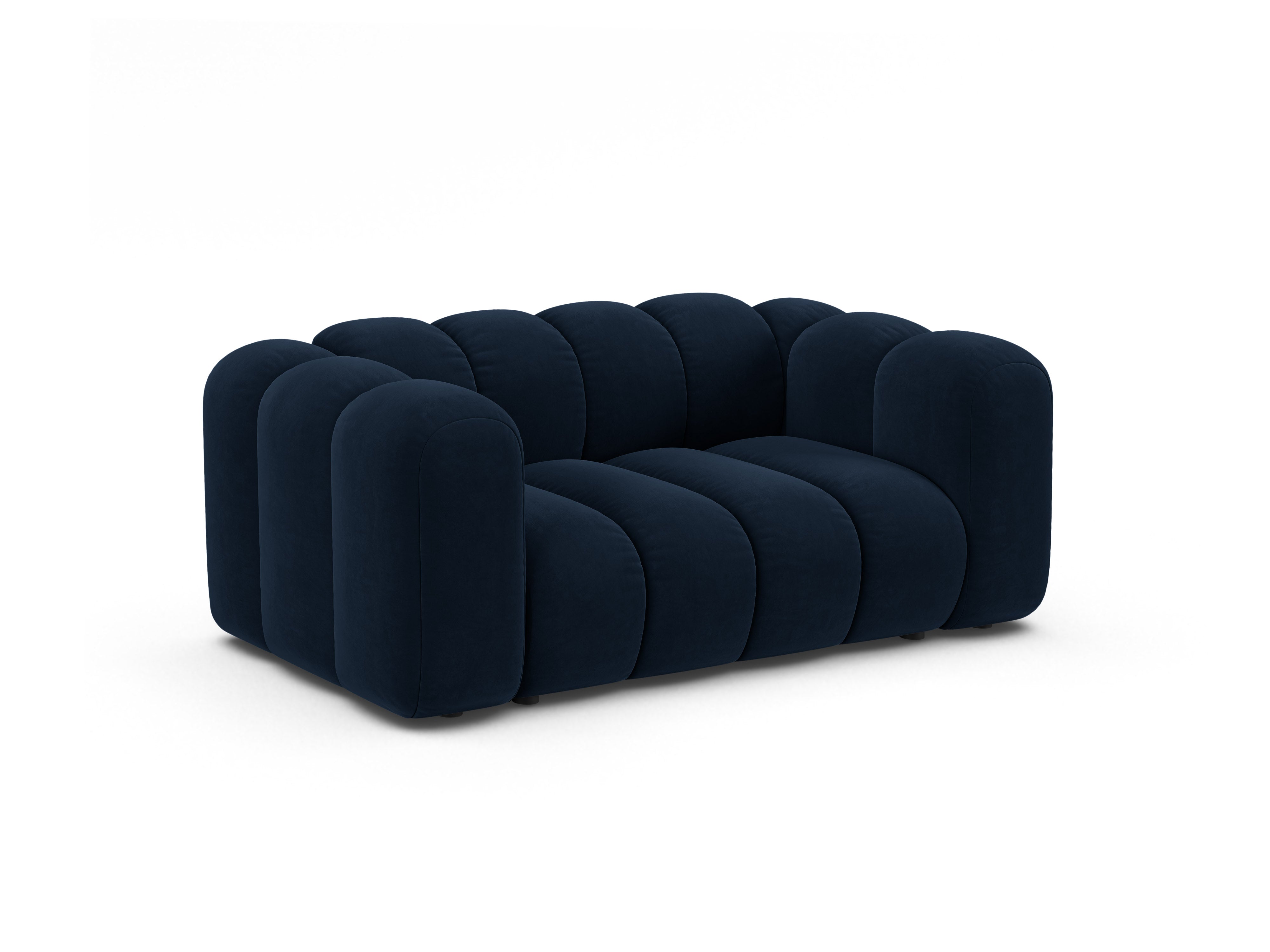 Sofa aksamitna 2-osobowa LUPINE granatowy – Micadoni