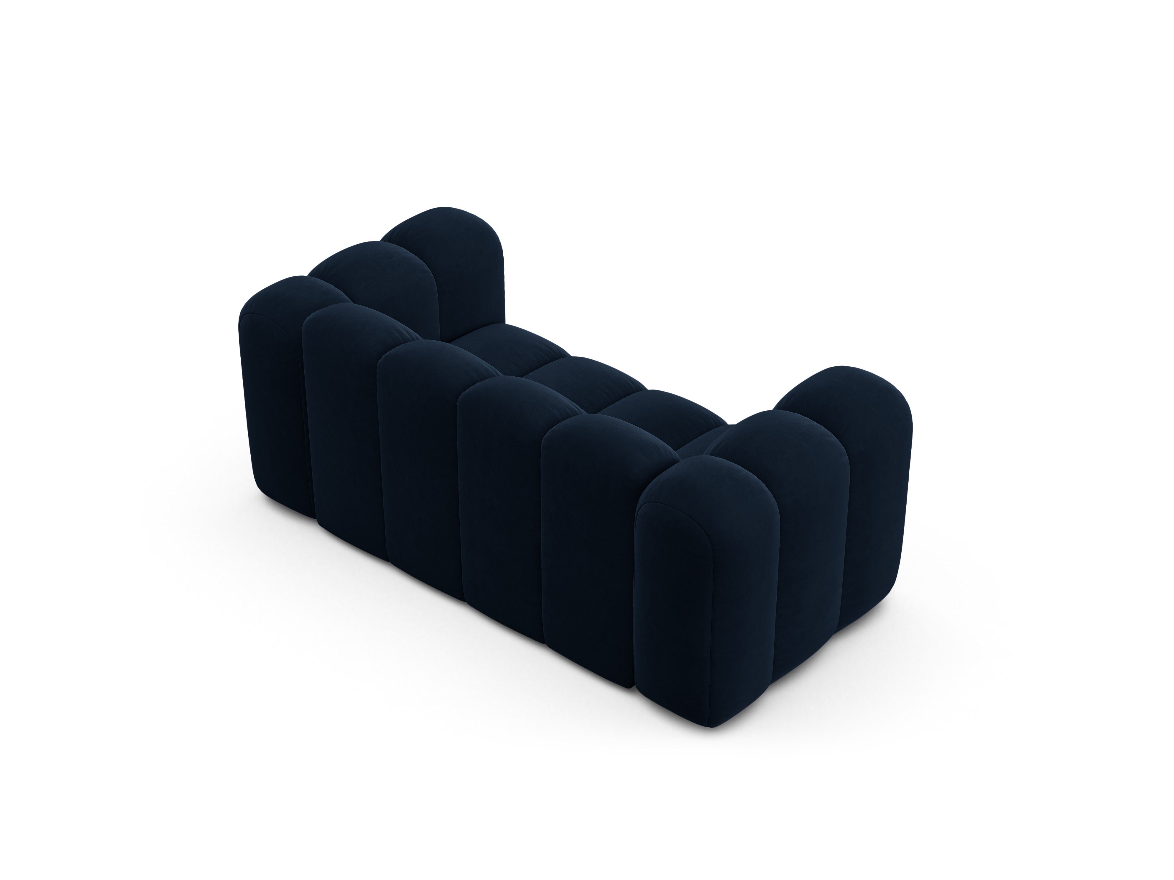 Sofa aksamitna 2-osobowa LUPINE granatowy – szenil
