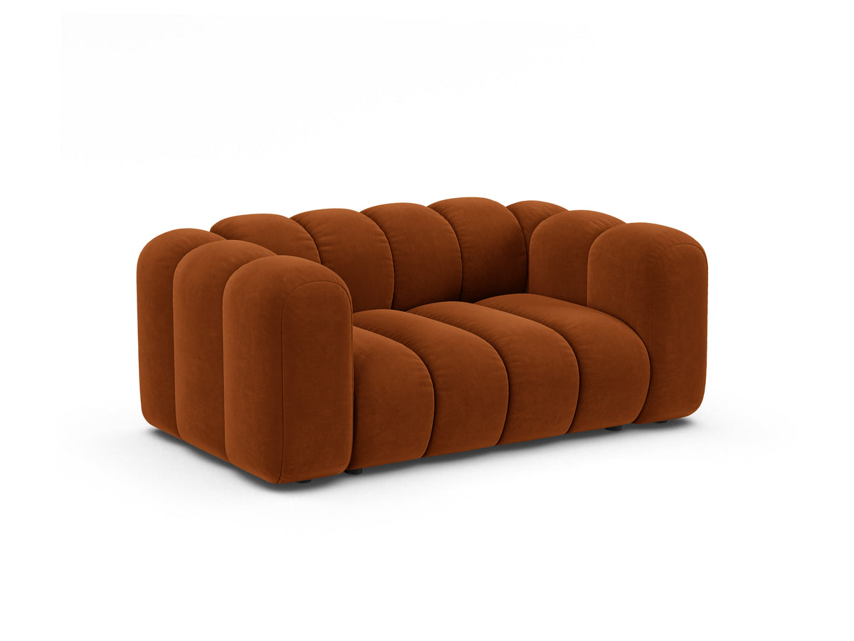 Sofa aksamitna 2-osobowa LUPINE ceglany – Micadoni