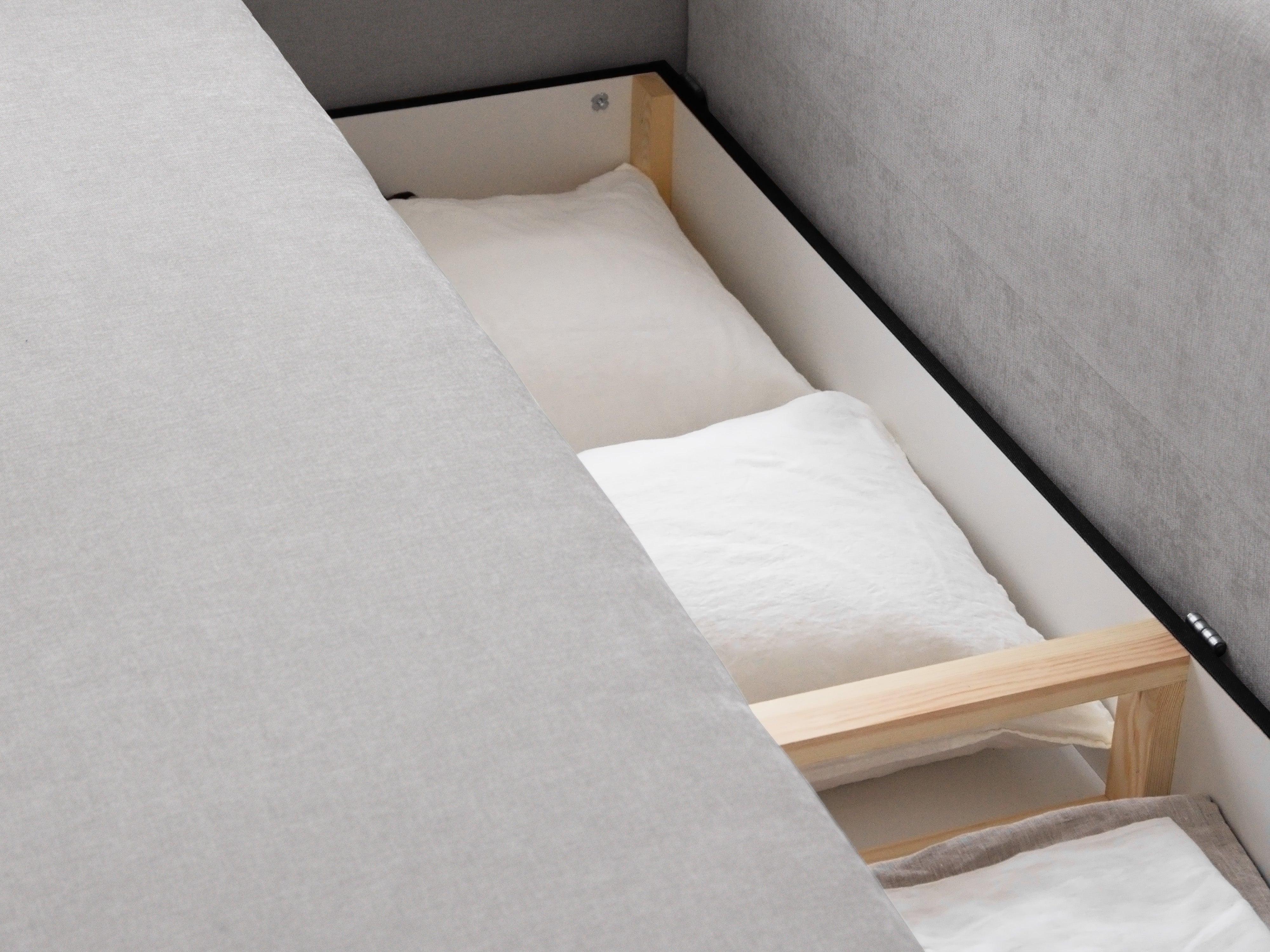 3-seater sofa with sleeping function ELEN beige chenille