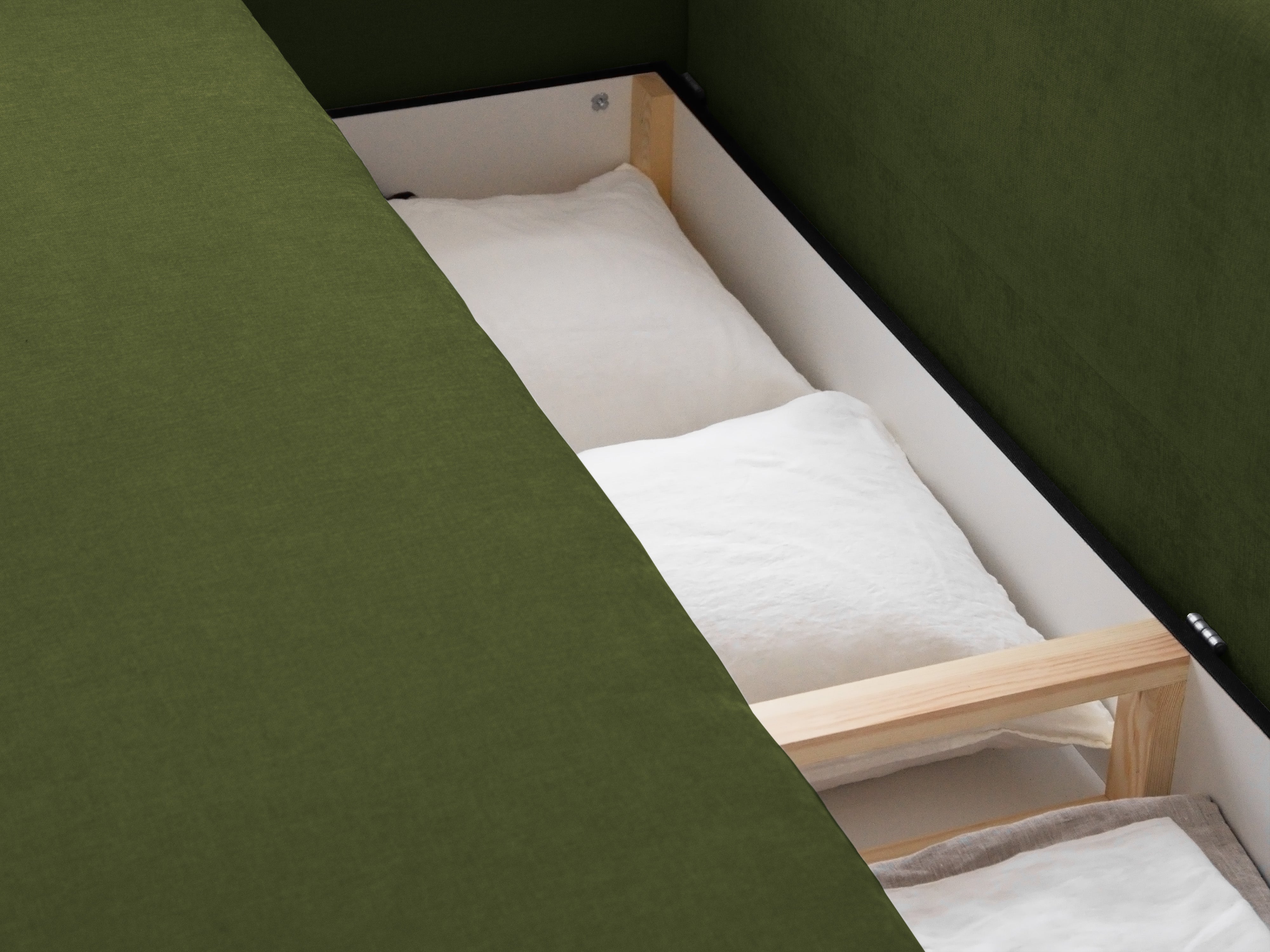 3-zitsbank met slaapfunctie ELEN groen chenille