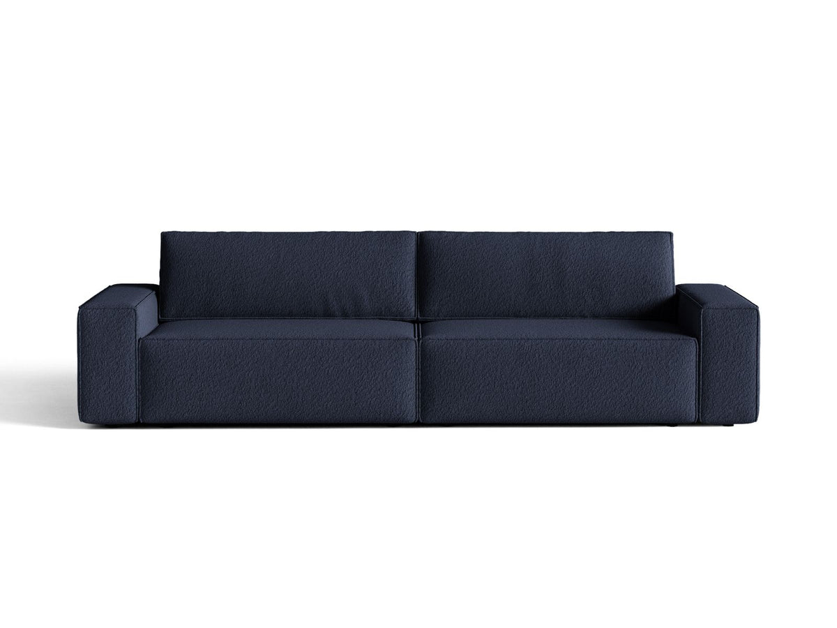 Sofa 3-osobowa z funkcją spania JODIE ciemny niebieski boucle – Micadoni