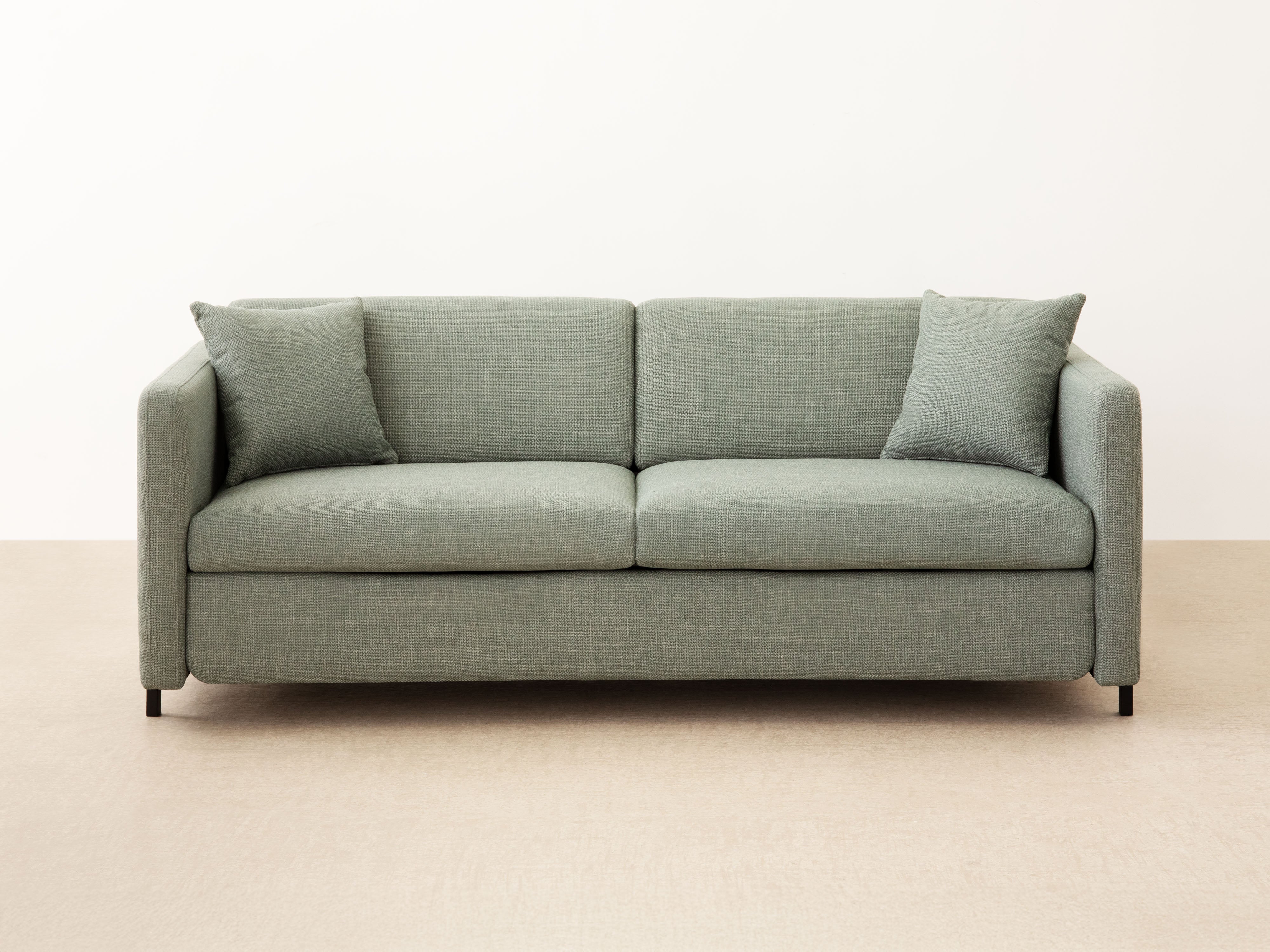 Velvet 2-seater sofa with sleeping function GLORIA beige