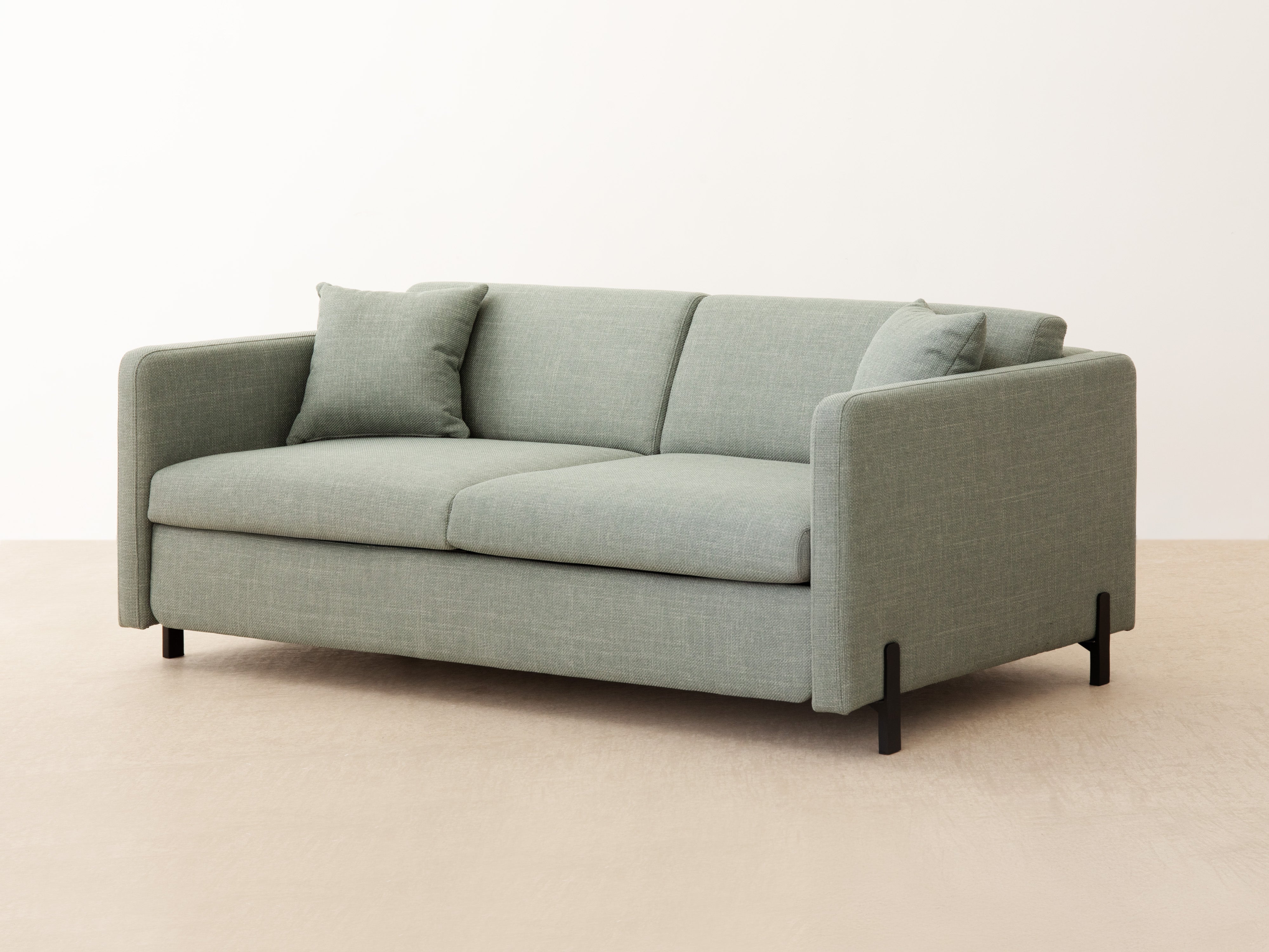 Velvet 2-seater sofa with sleeping function GLORIA beige