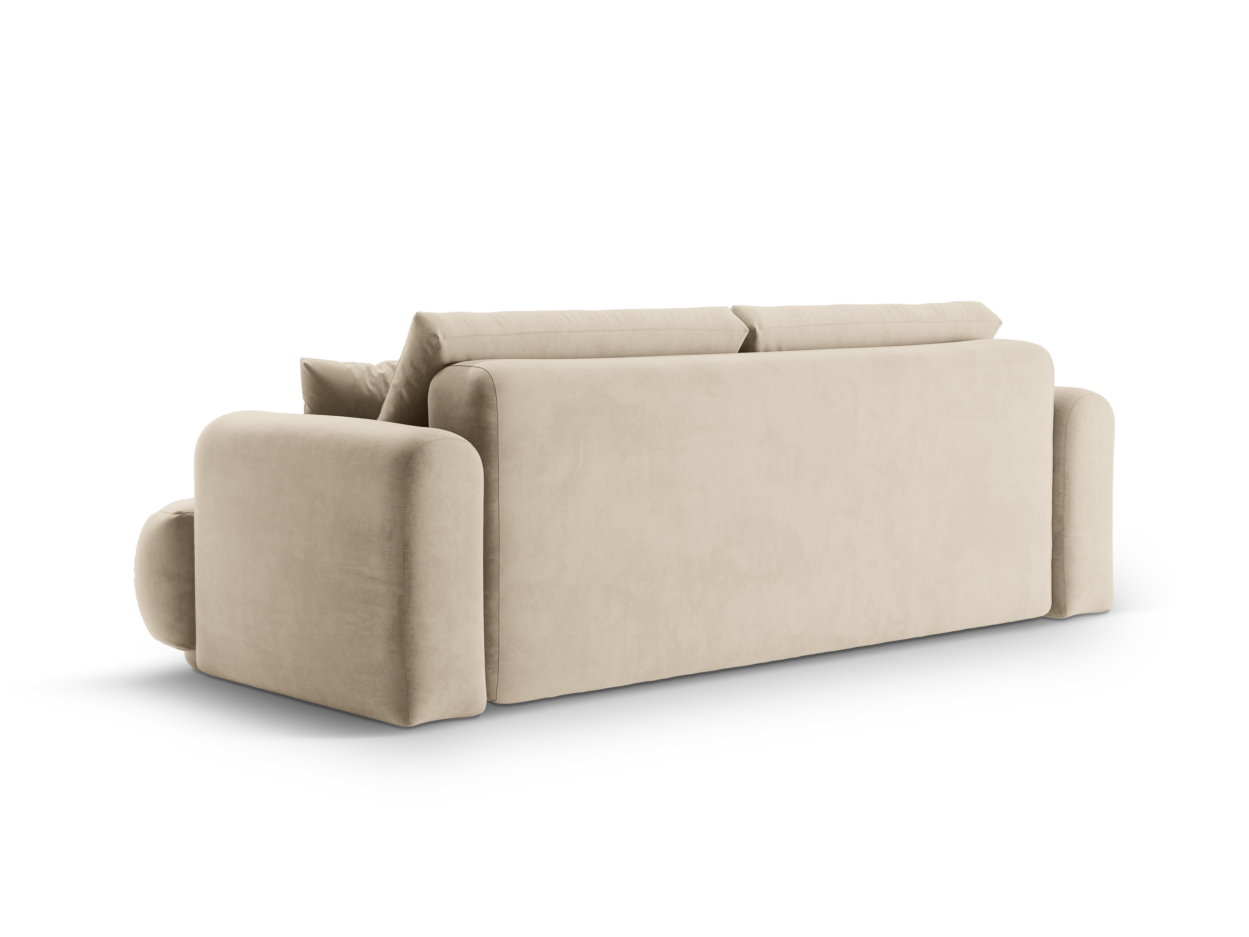 Velvet sofa with Ella light beige sleeping function
