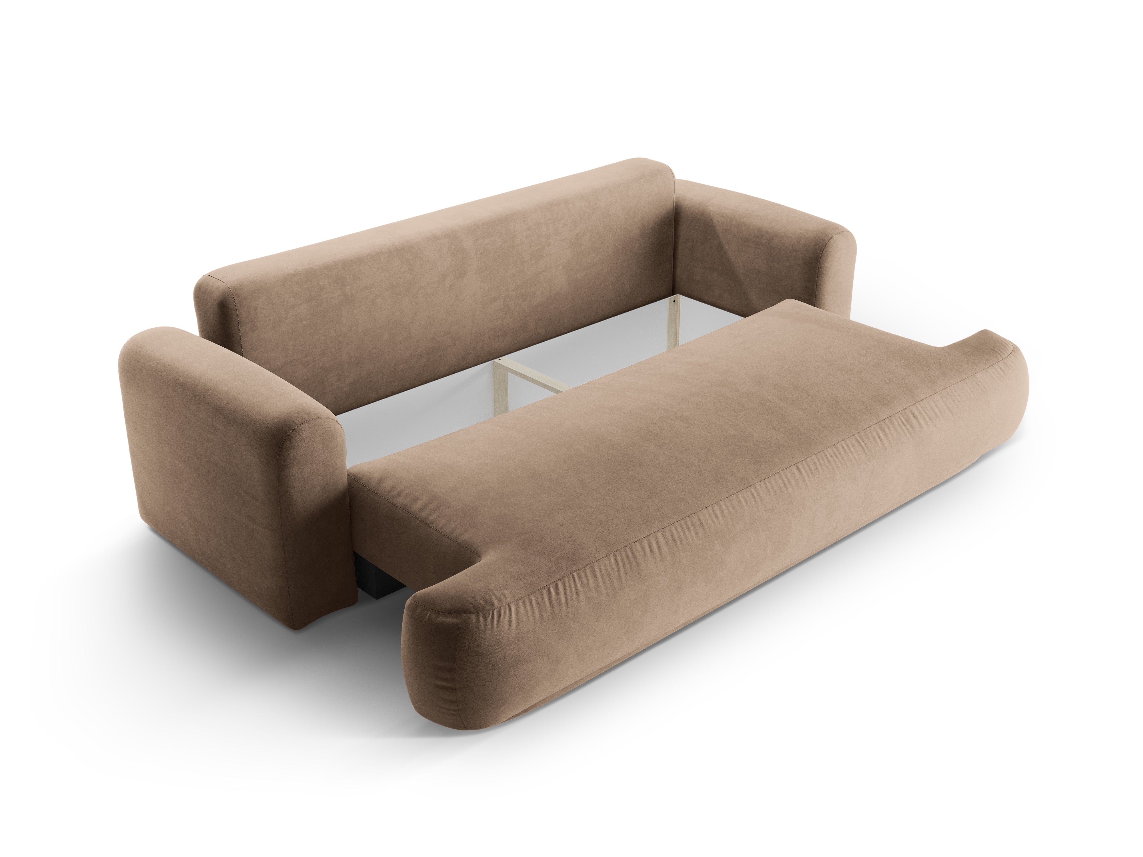 Velvet sofa with Ella Sleeping Dark Bench