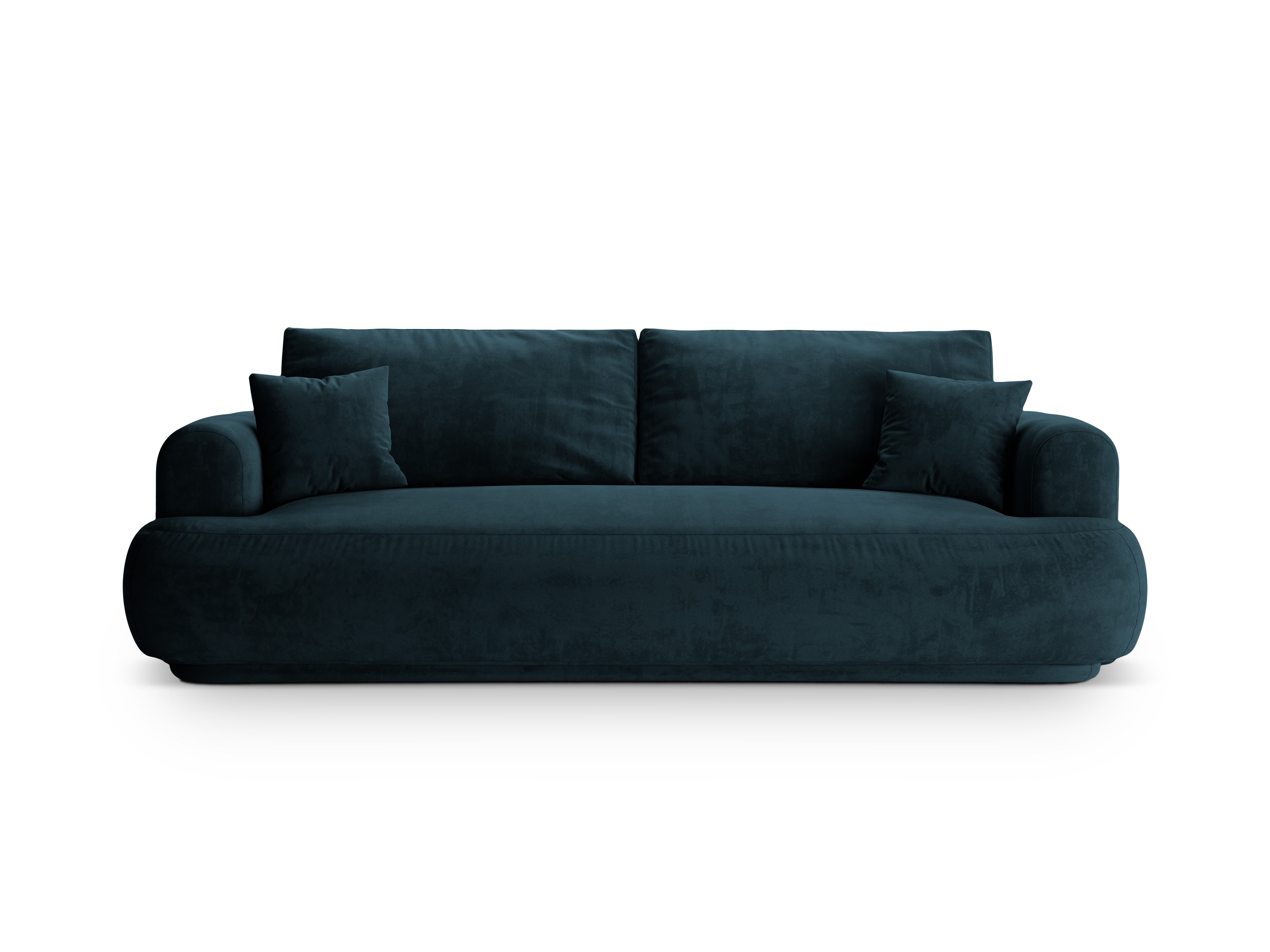 Samtsofa mit Ella Petrol Marine Blue Schlaffunktion