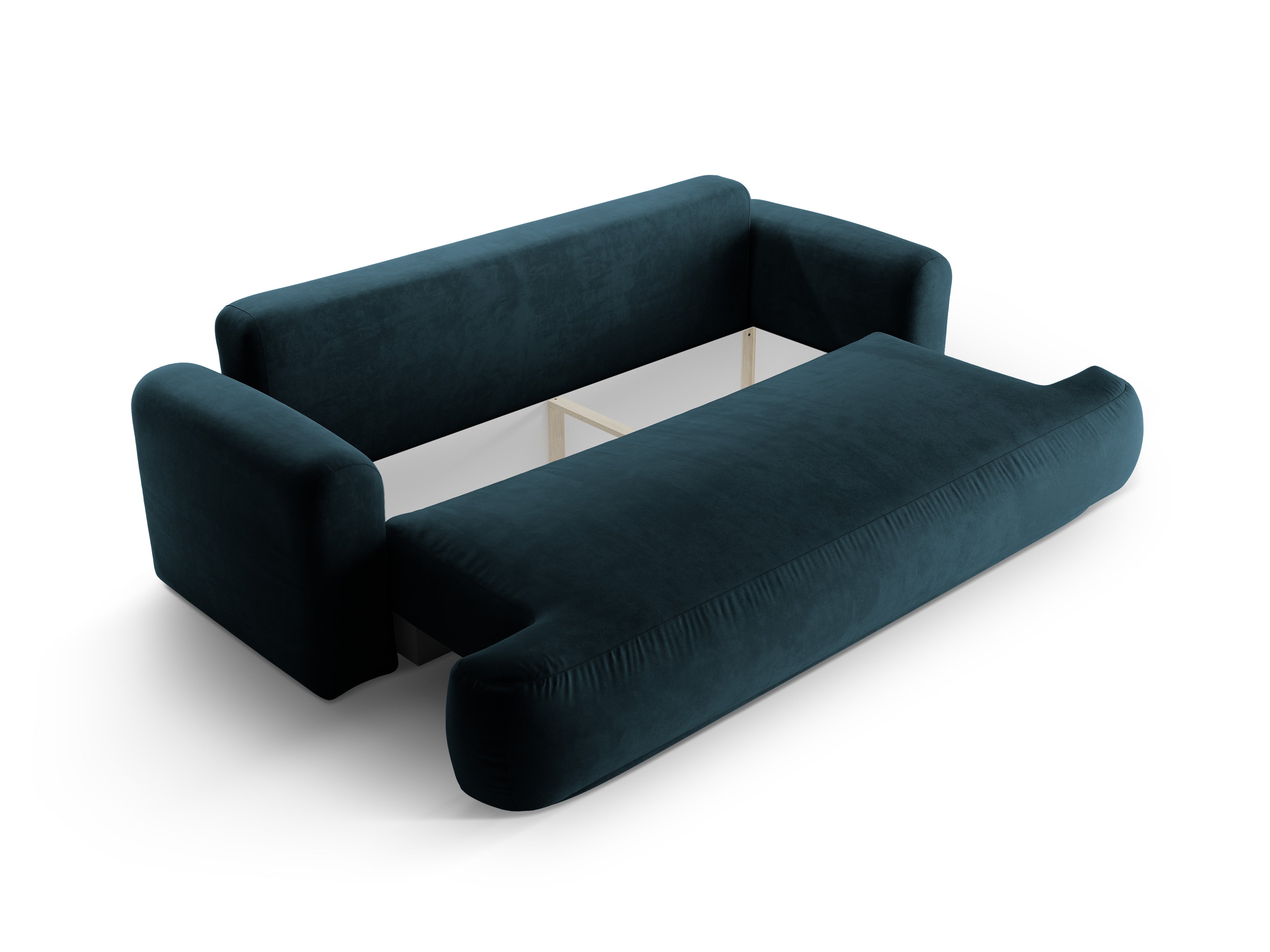 Samtsofa mit Ella Petrol Marine Blue Schlaffunktion