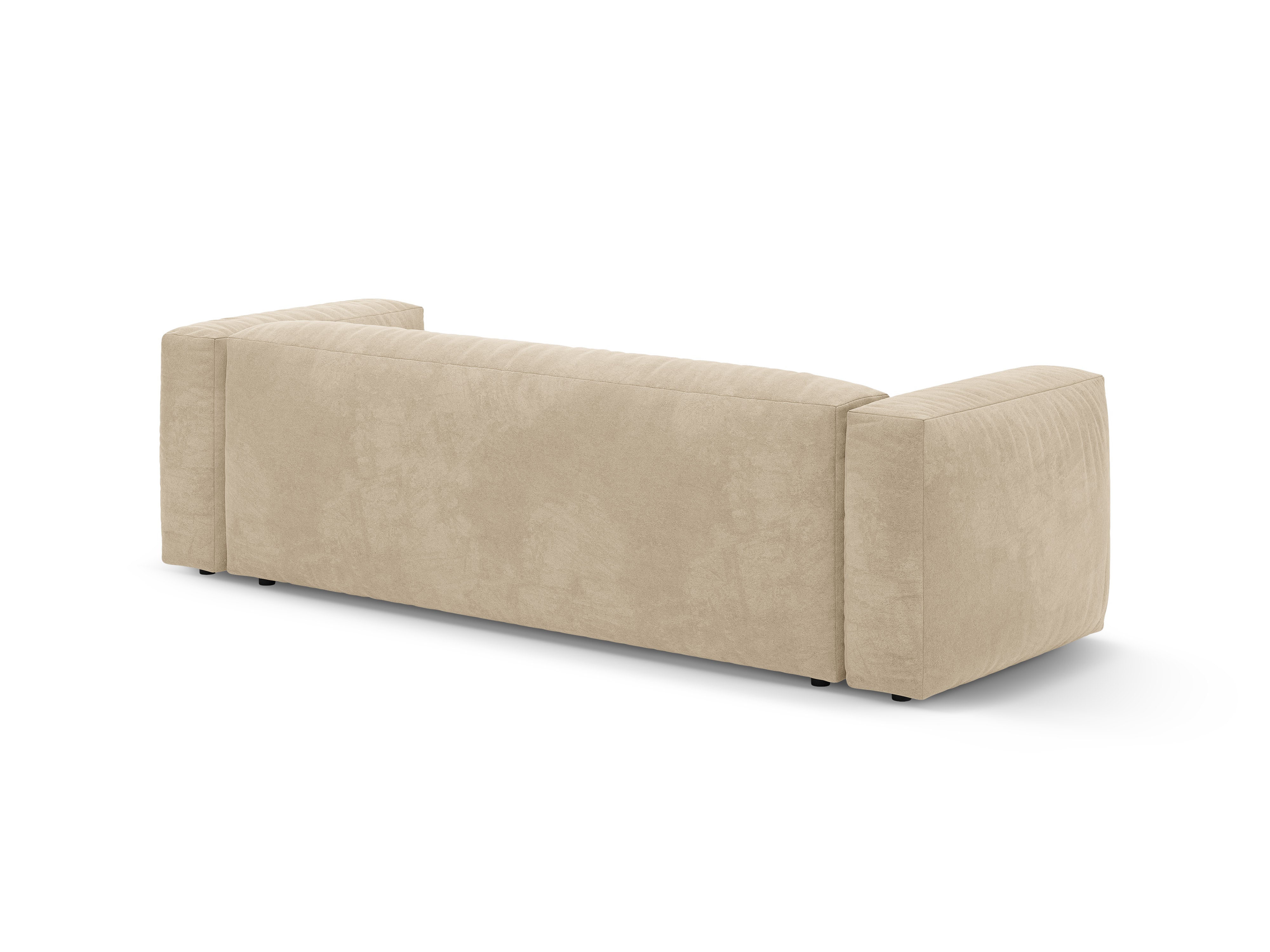 Sofa van fluweel 3-zits met slaapfunctie MARTINA lichtbeige