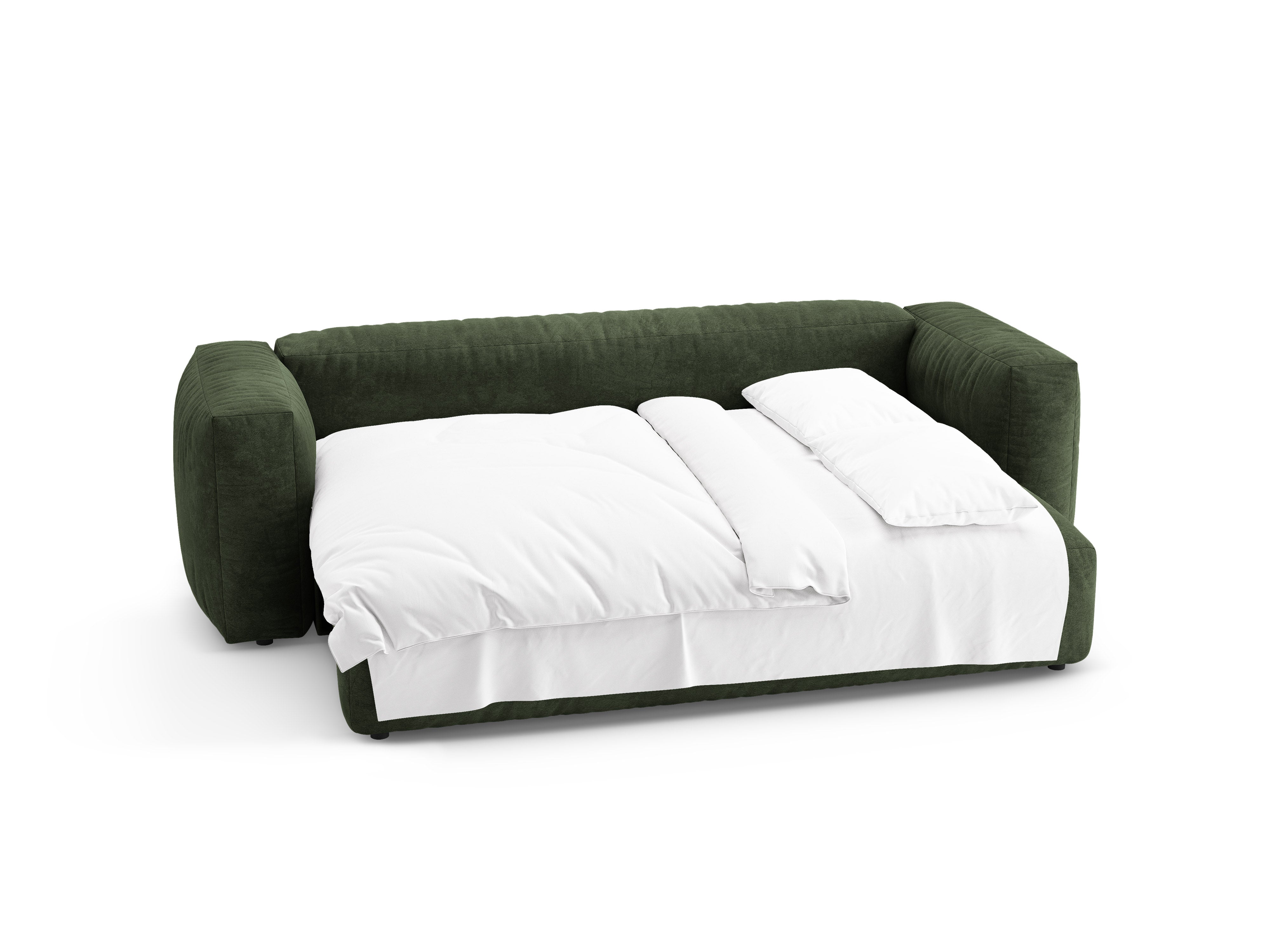 Sofa van fluweel 3-zits met slaapfunctie MARTINA groen