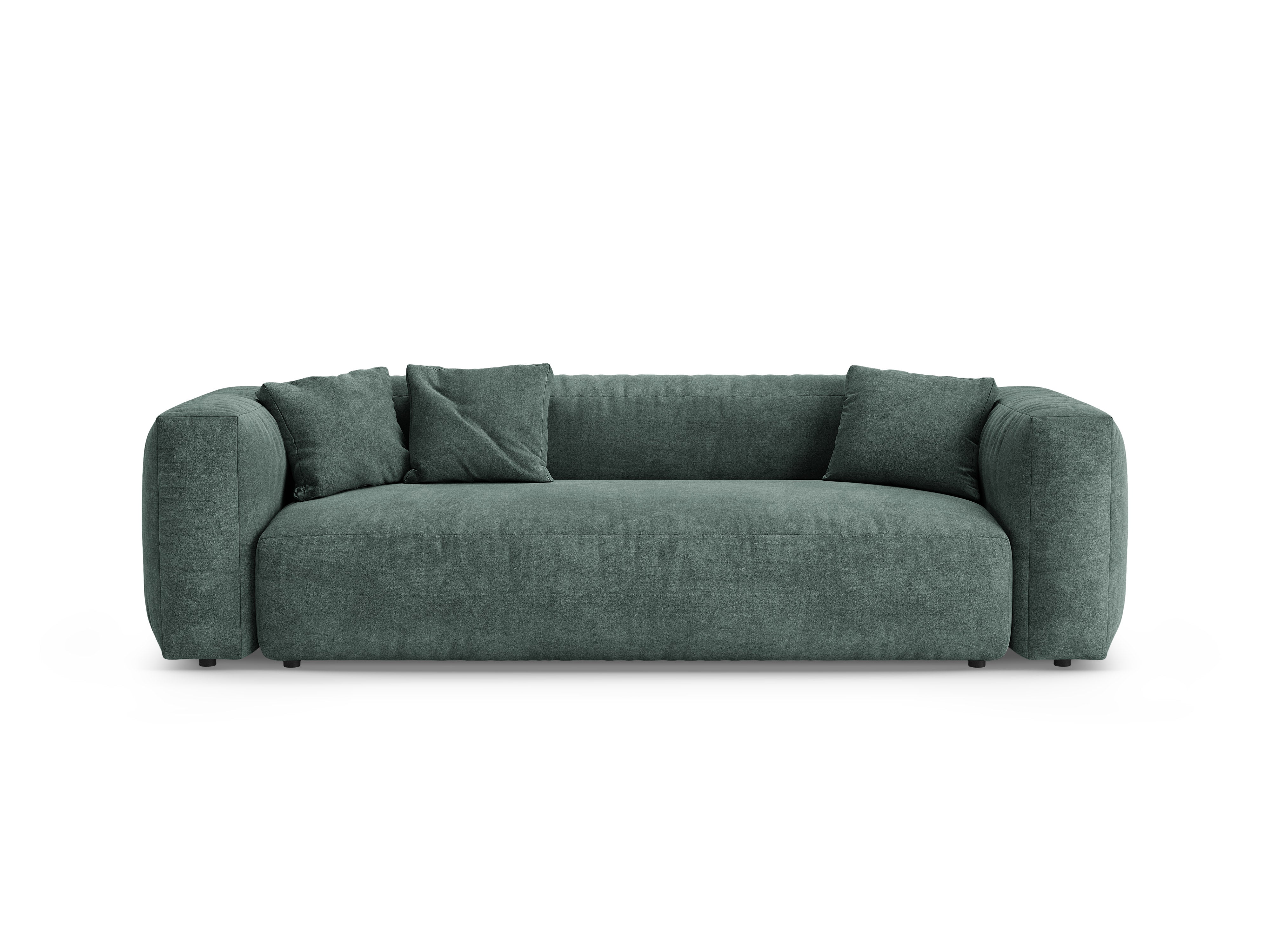 Sofa MARTINA petrol 3-Sitzer mit Schlaf-Funktion aus Samt