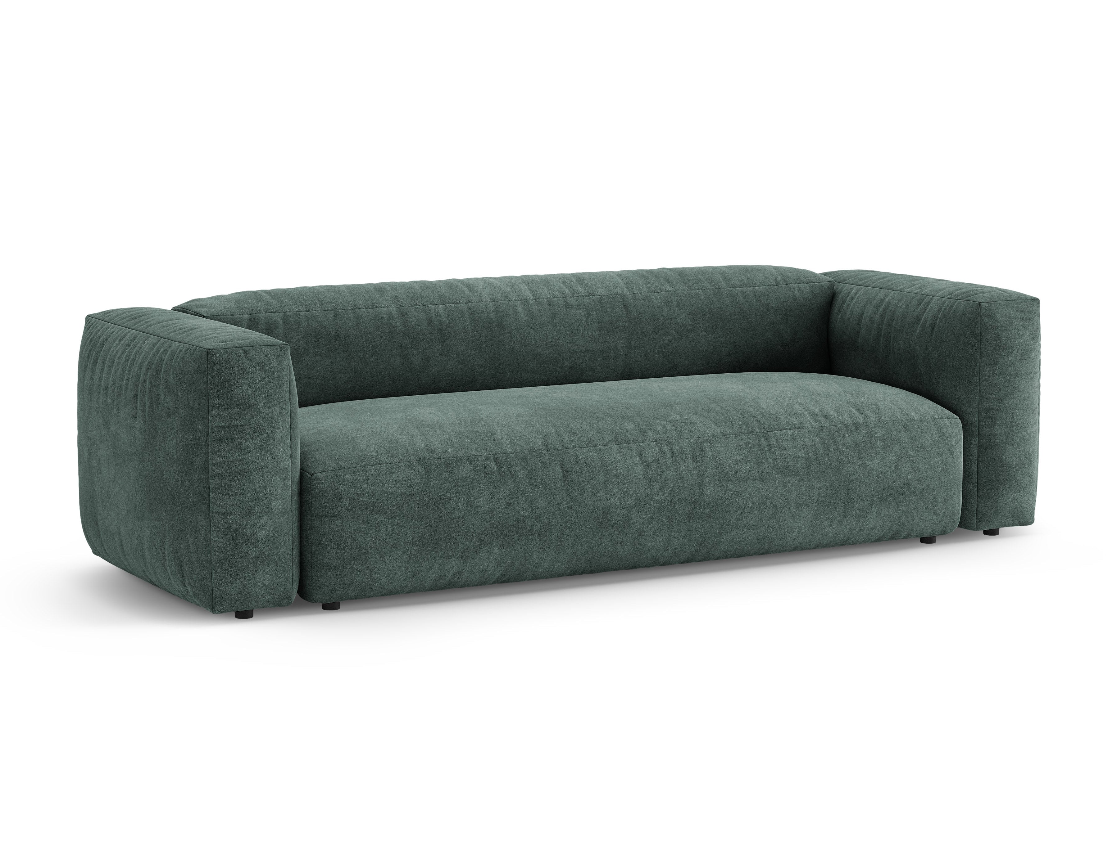 Sofa MARTINA petrol 3-Sitzer mit Schlaf-Funktion aus Samt
