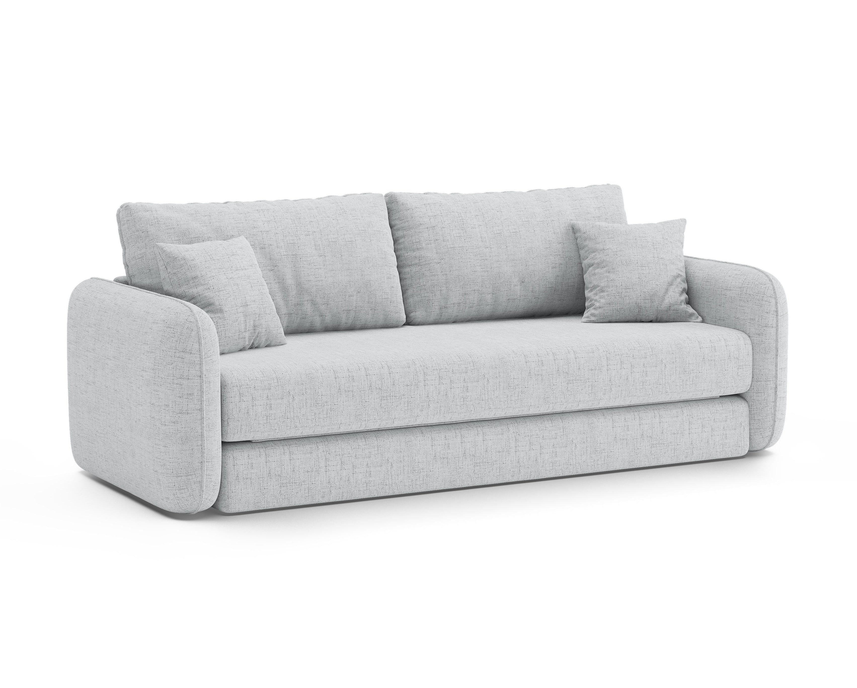 Sofa 3-zits met slaapfunctie DORMI lichtgrijs