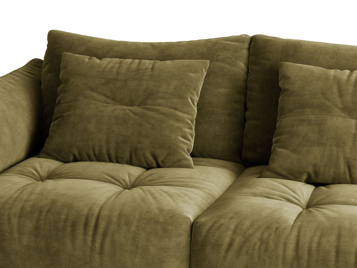 Sofa aksamitna 3-osobowa z funkcją spania BLOOM zielony – ujęcie 7