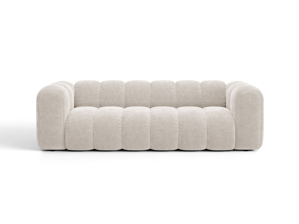 Sofa 3-osobowa z funkcją spania LUPINE jasny beżowy szenil – Micadoni