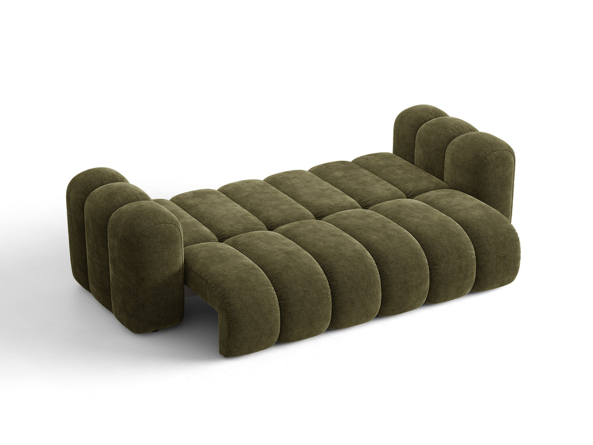 Sofa 3-osobowa z funkcją spania LUPINE zielony szenil – ujęcie 2