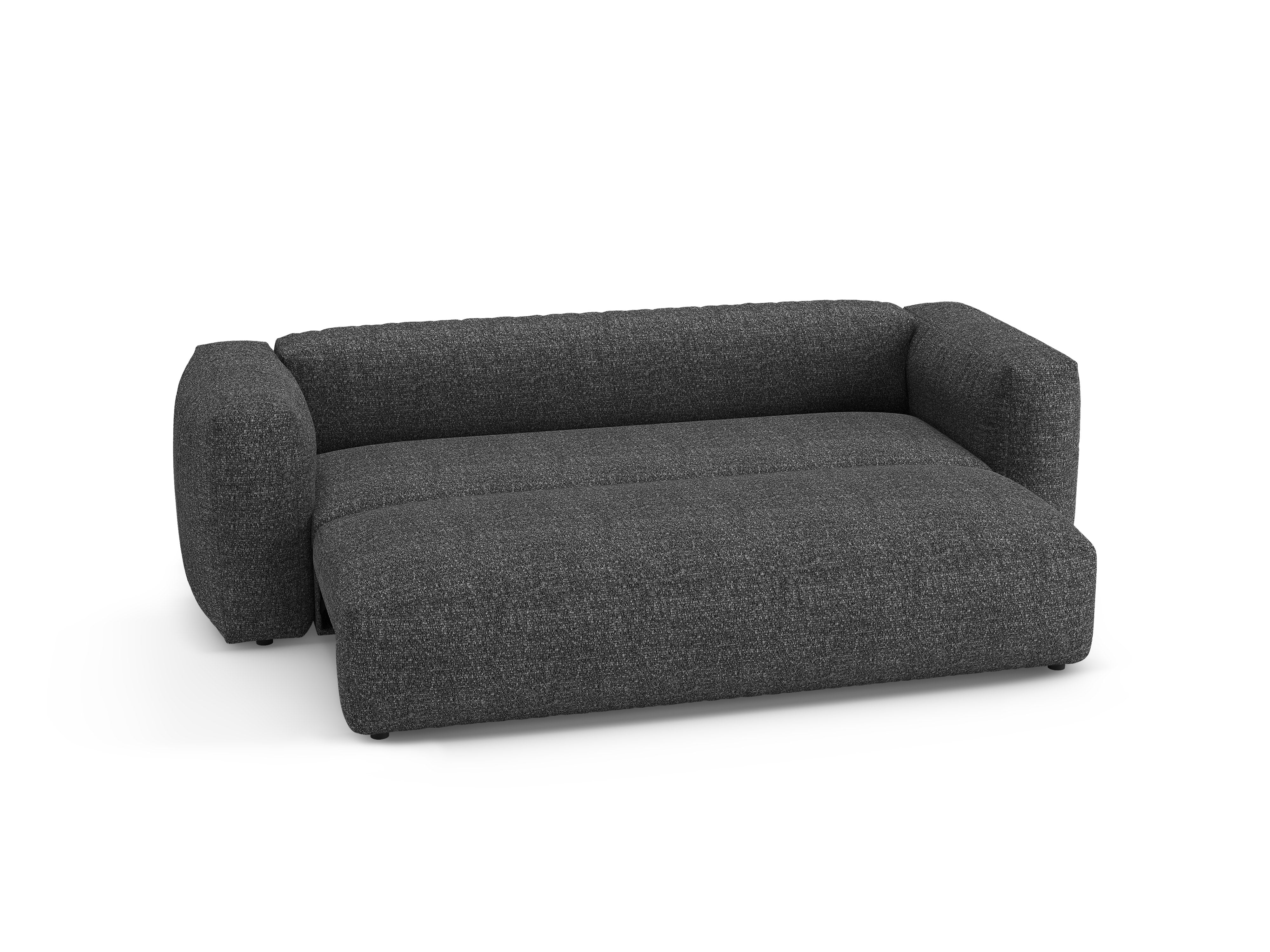 Sofa 3-zits met slaapfunctie MARTINA antraciet boucle