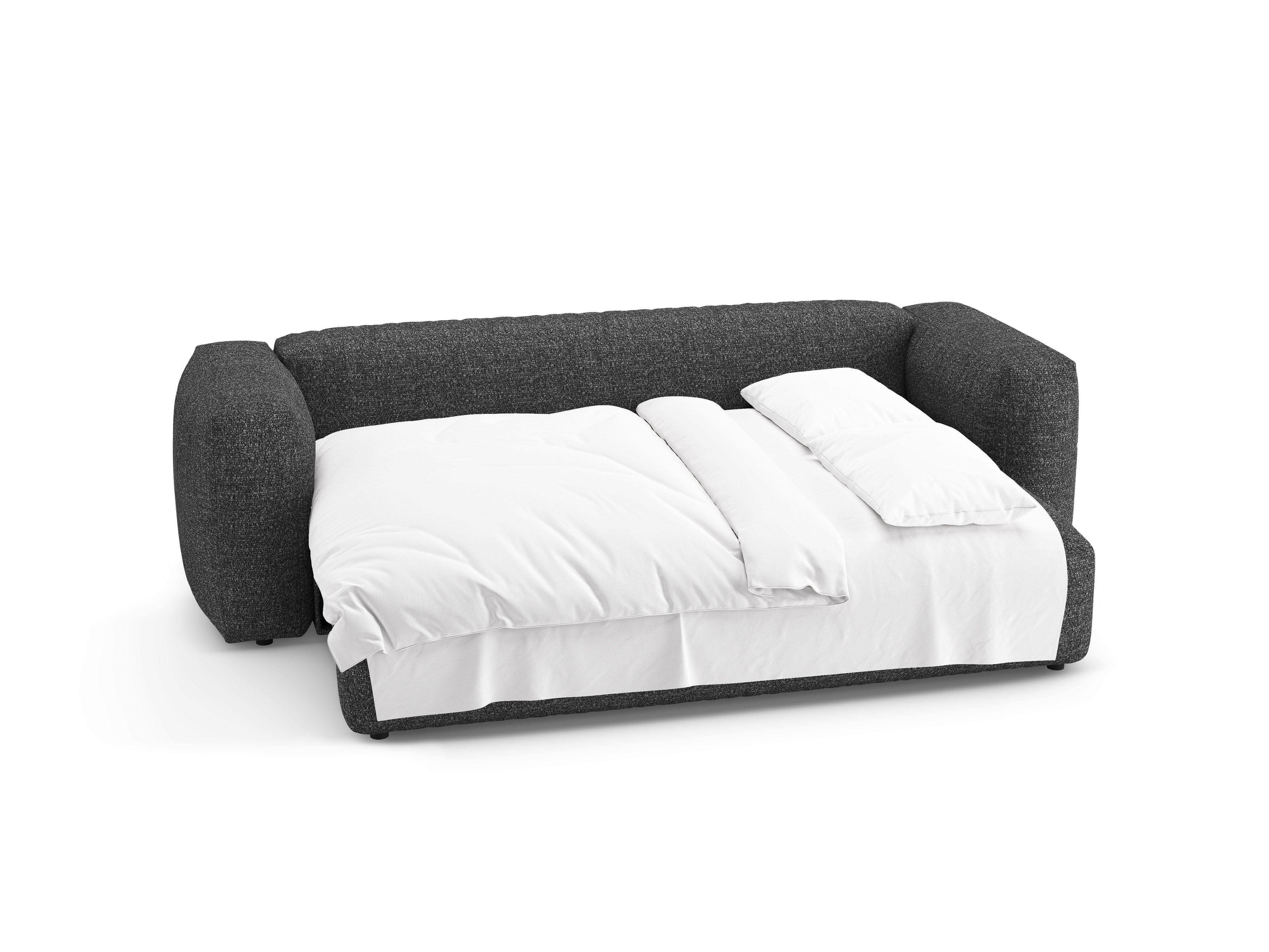 Sofa 3-zits met slaapfunctie MARTINA antraciet boucle