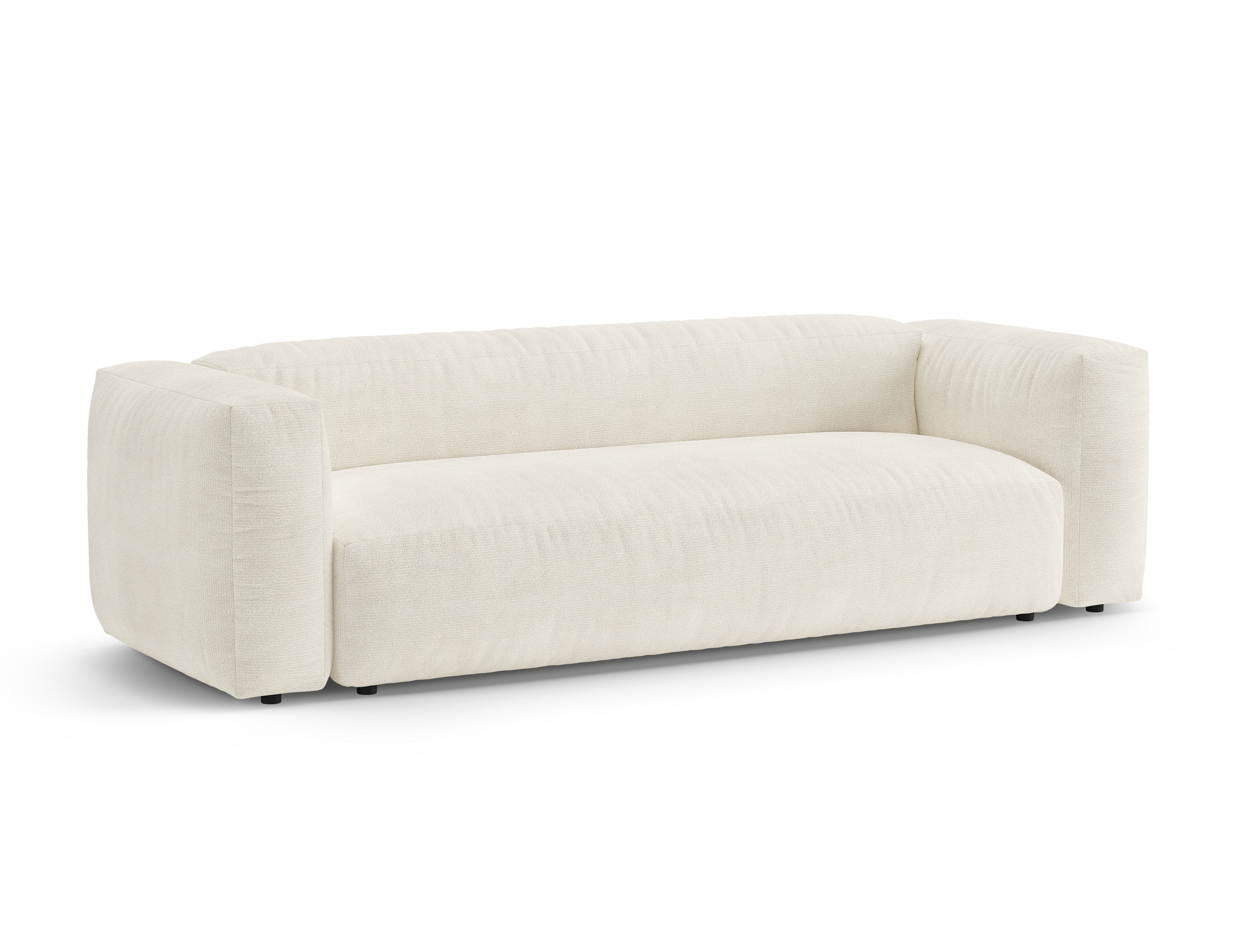 Sofa 3-Sitzer mit Schlaf-Funktion MARTINA Elfenbein Boucle