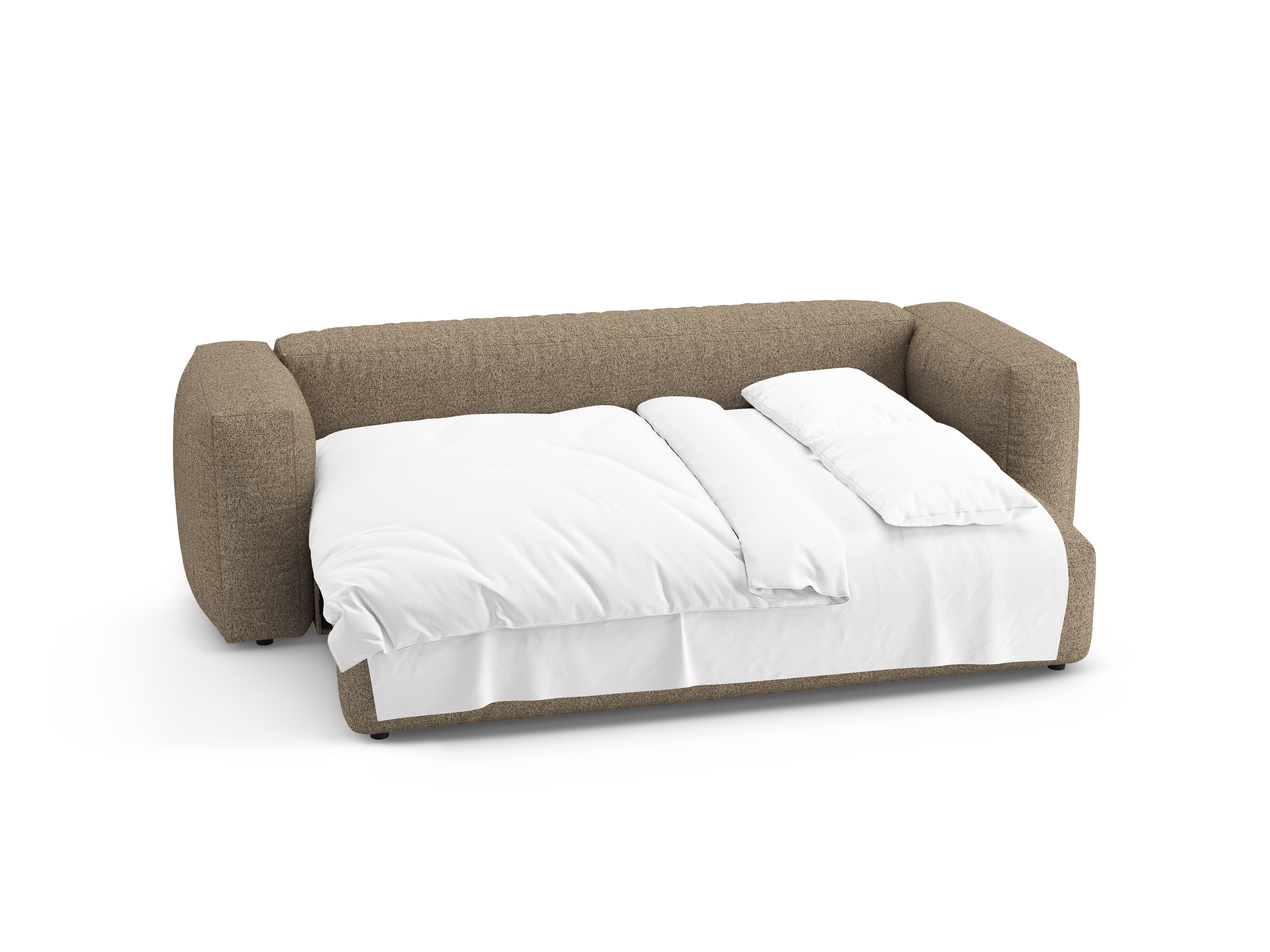 Sofa 3-zits met slaapfunctie MARTINA cappuccino boucle