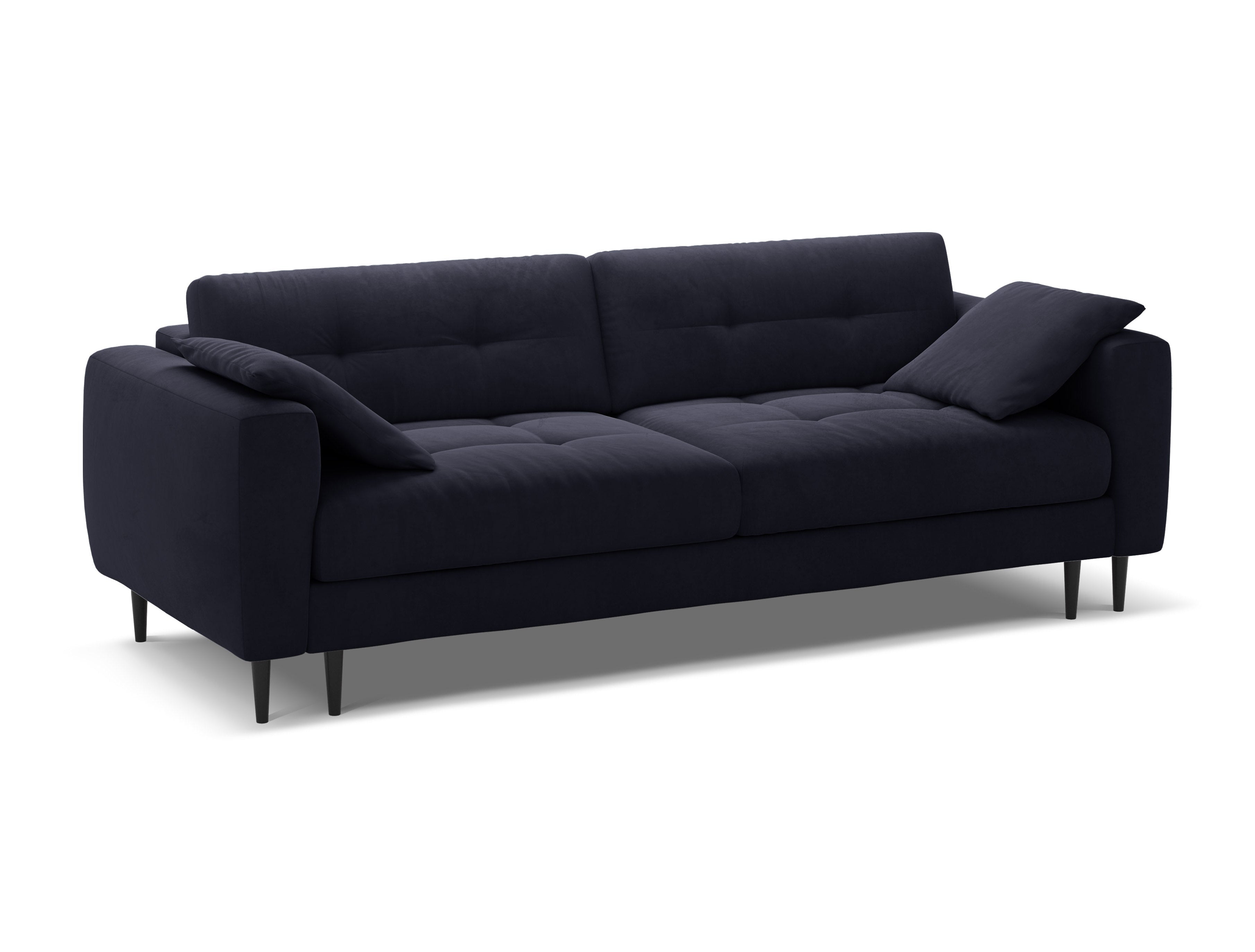 Sofa van fluweel voor 3 personen met slaapfunctie BEMY koninklijk blauw