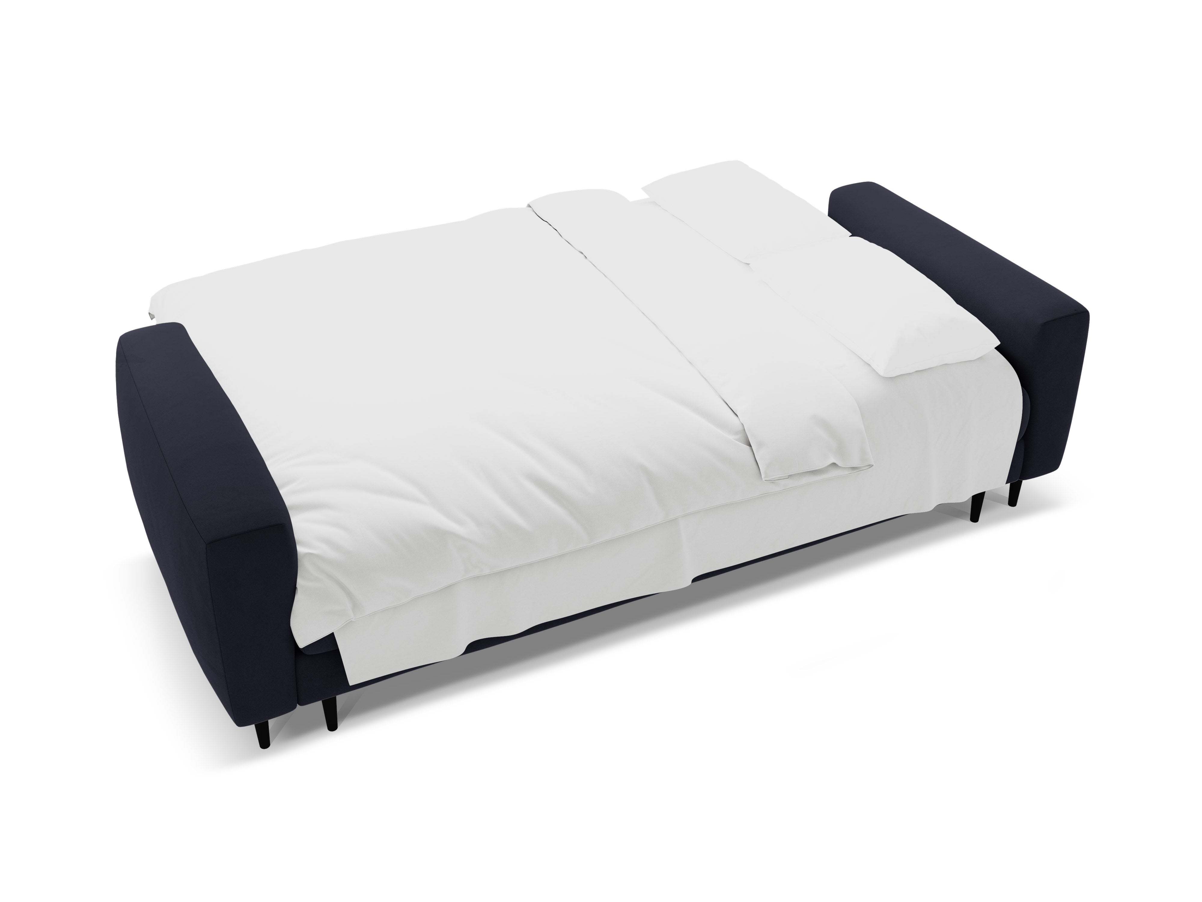 Sofa van fluweel voor 3 personen met slaapfunctie BEMY koninklijk blauw