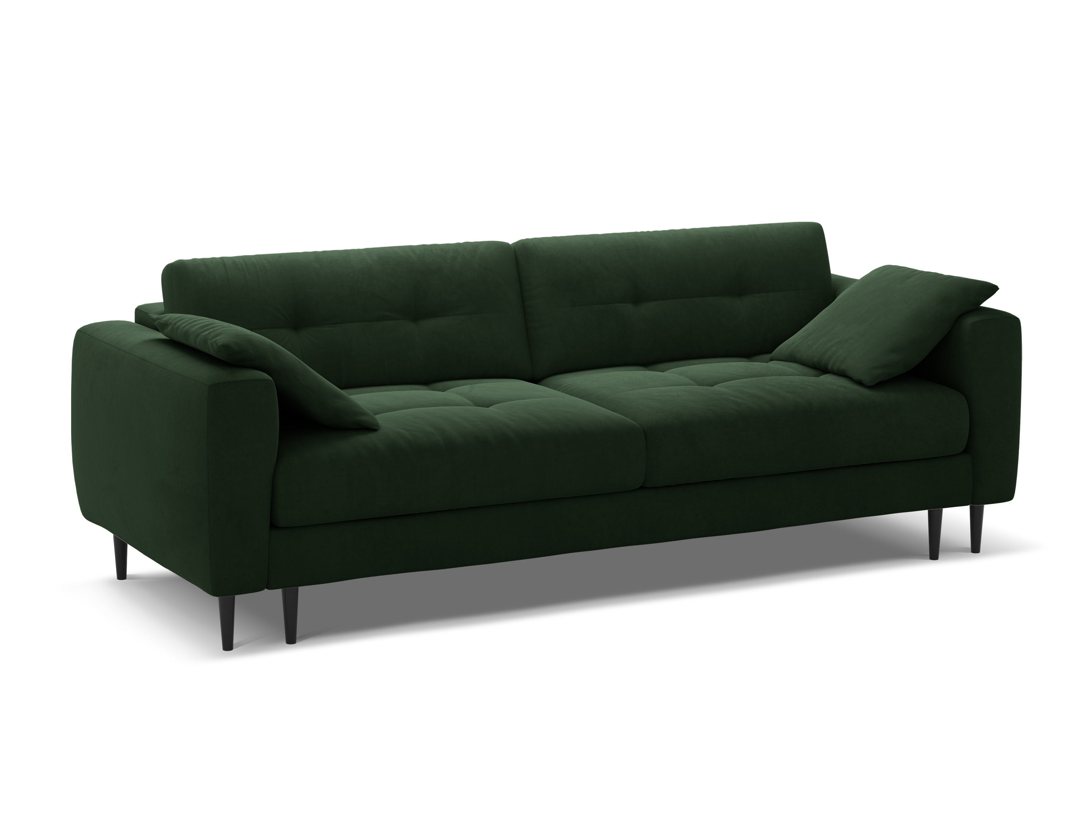 Sofa van fluweel voor 3 personen met slaapfunctie BEMY in bottlegroen