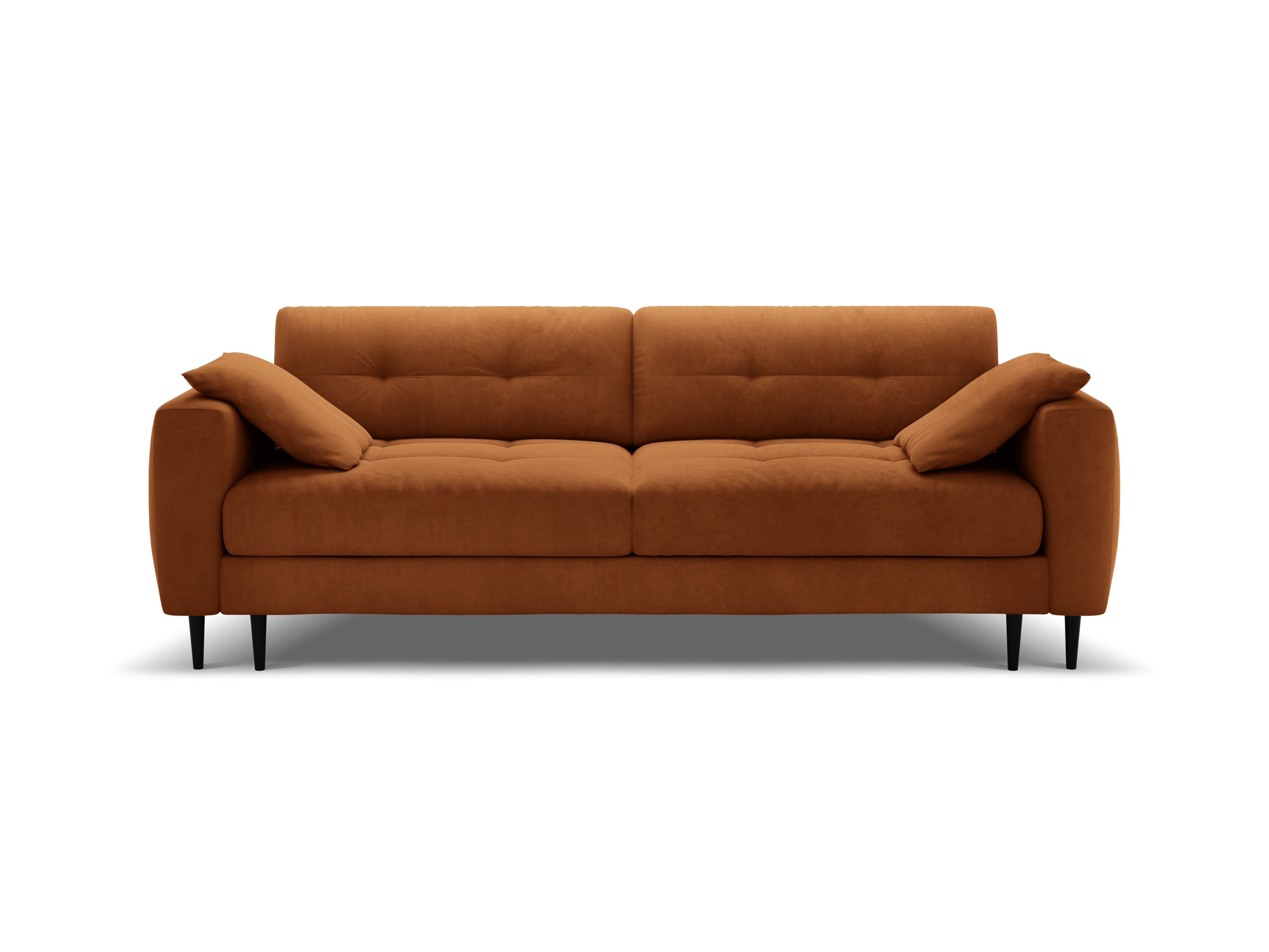 Velvet 3-Seater Sofa with Sleeping Function BEMY Terracotta