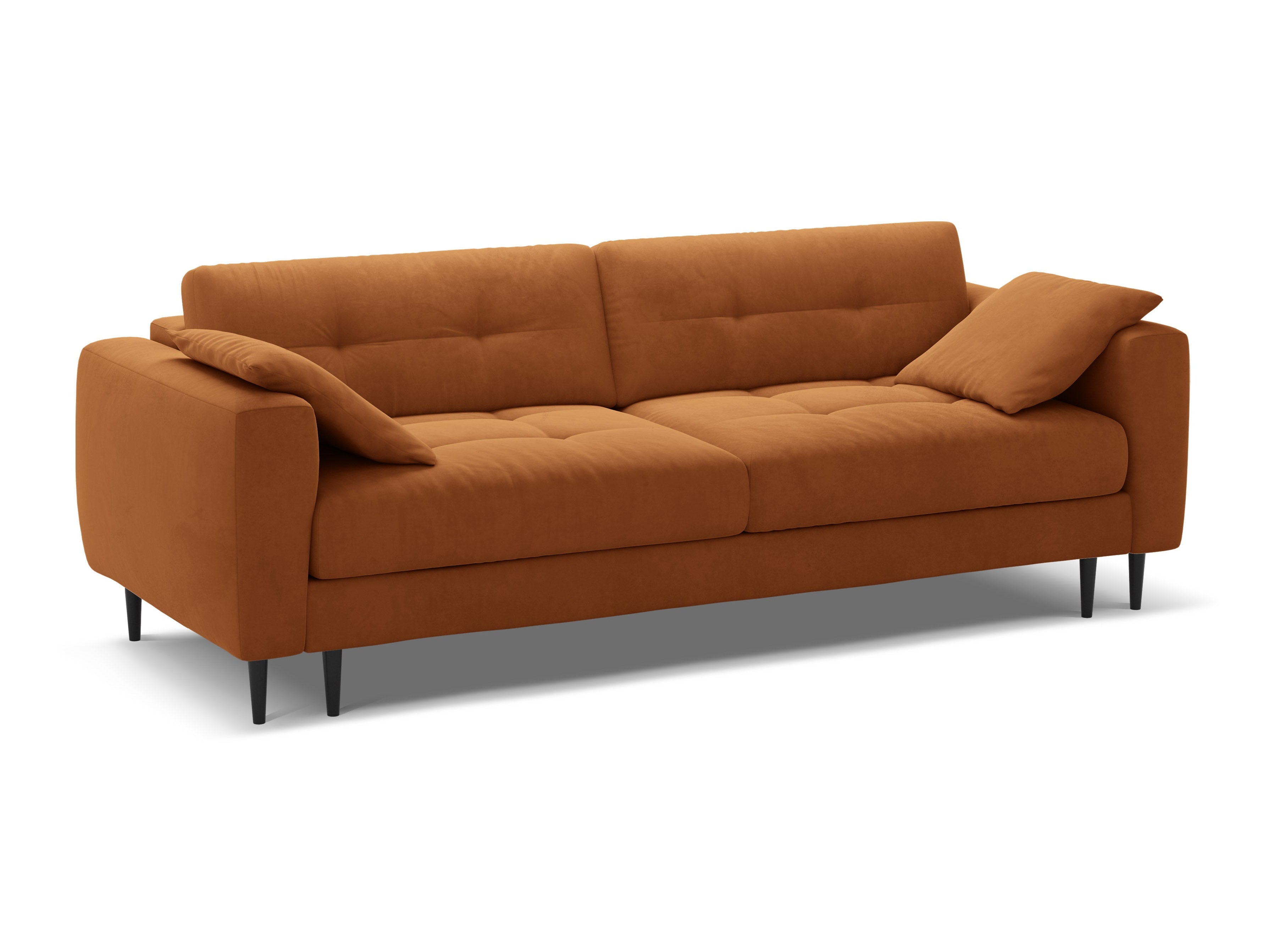 Velvet 3-Seater Sofa with Sleeping Function BEMY Terracotta