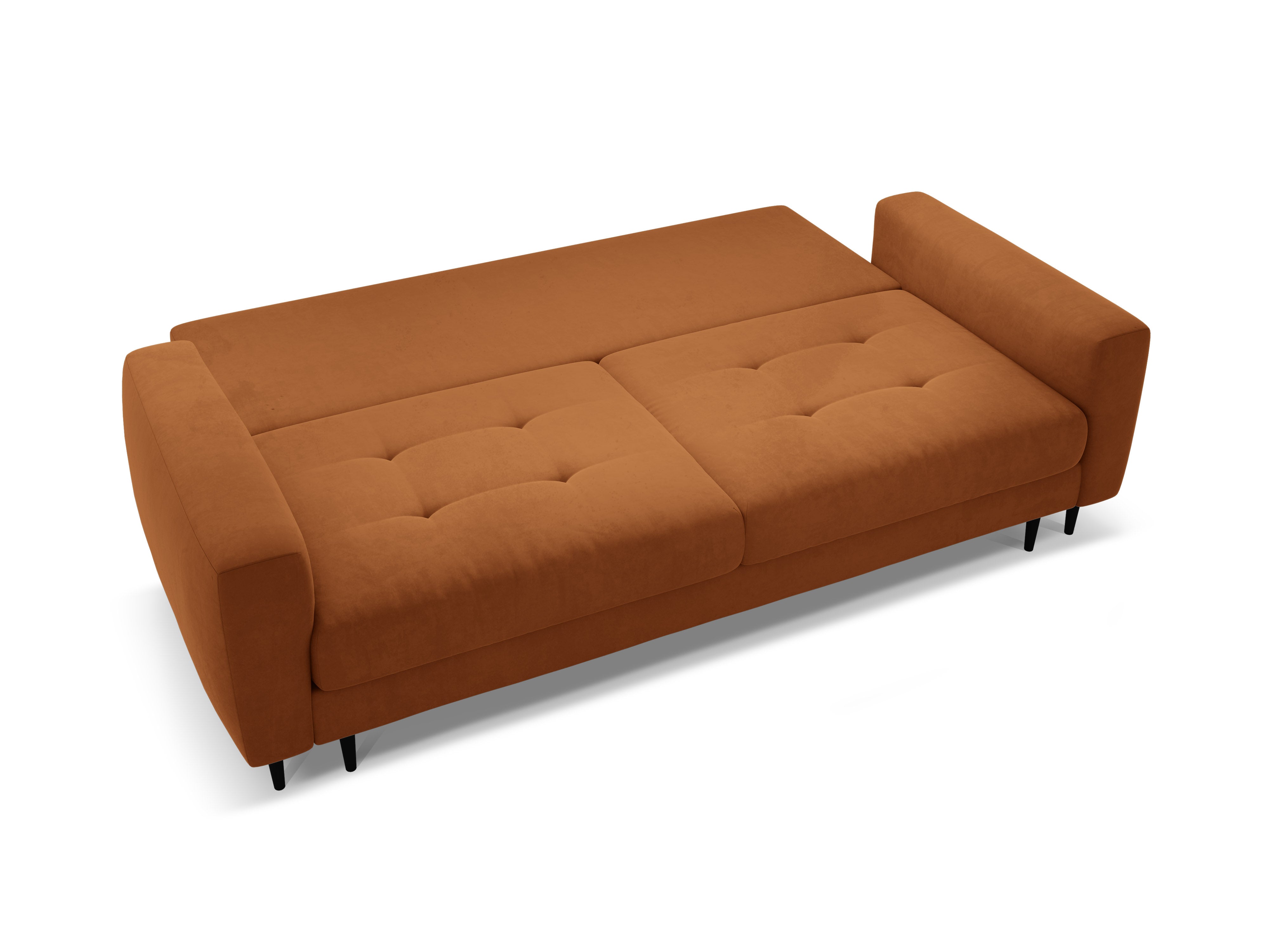 Velvet 3-Seater Sofa with Sleeping Function BEMY Terracotta