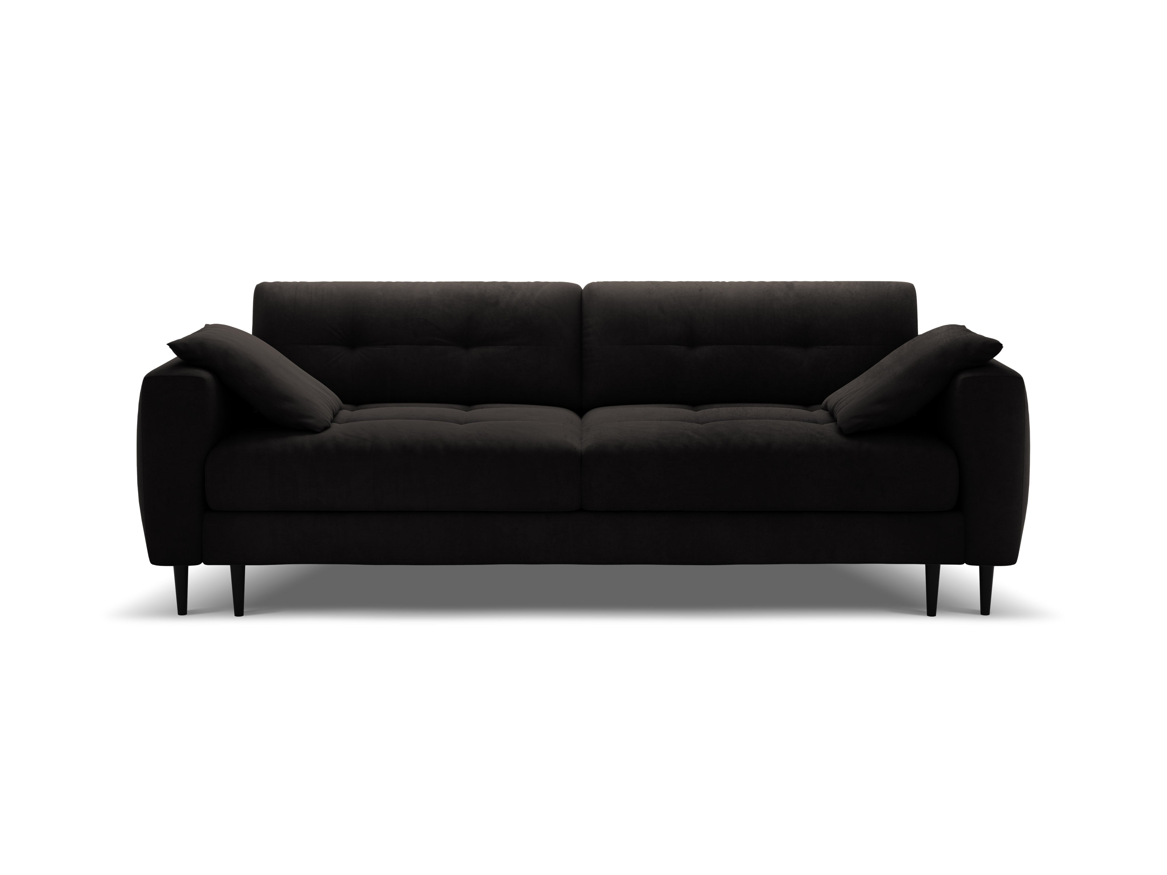 Sofa van fluweel voor 3 personen met slaapfunctie BEMY zwart