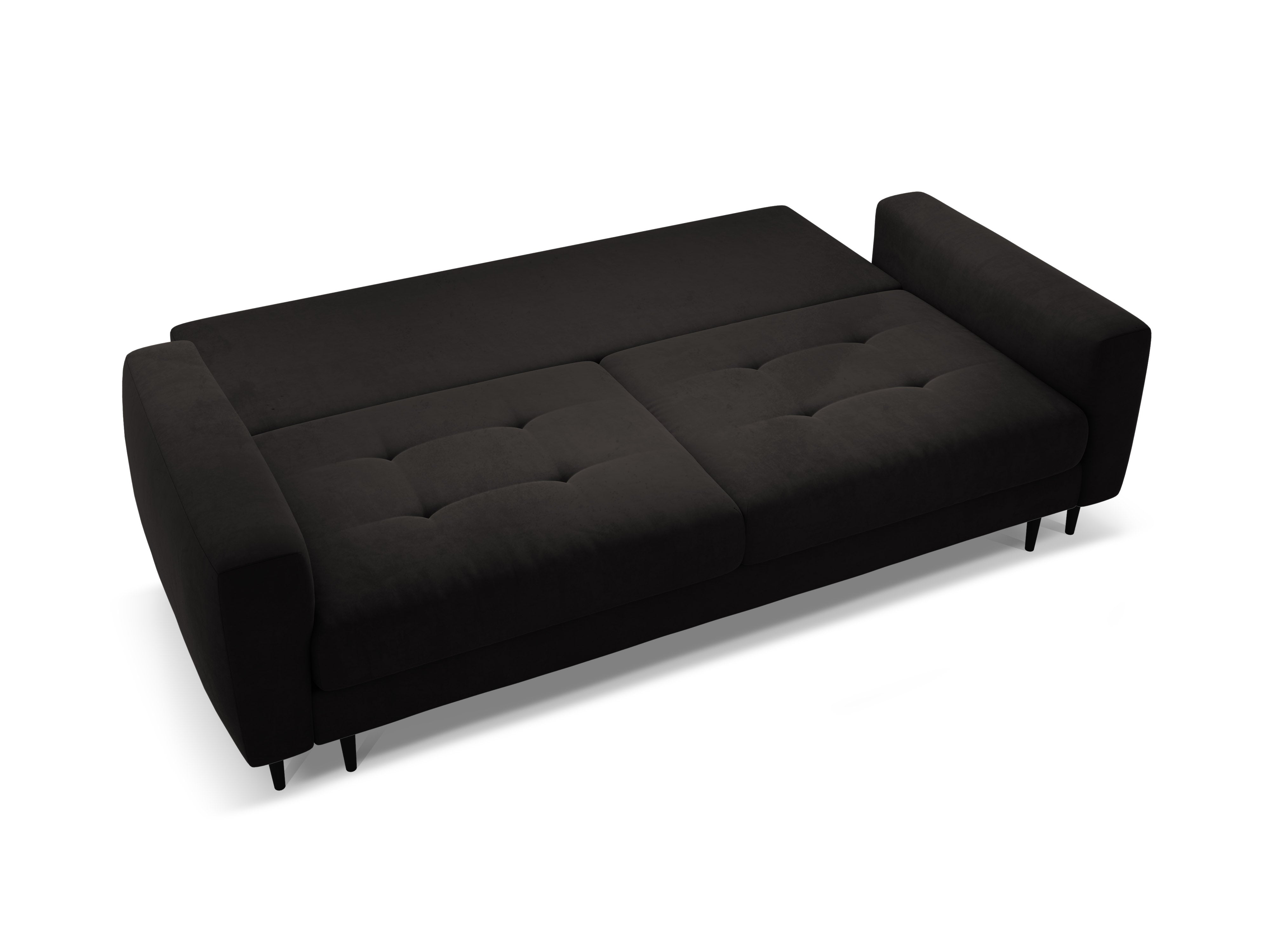Sofa van fluweel voor 3 personen met slaapfunctie BEMY zwart