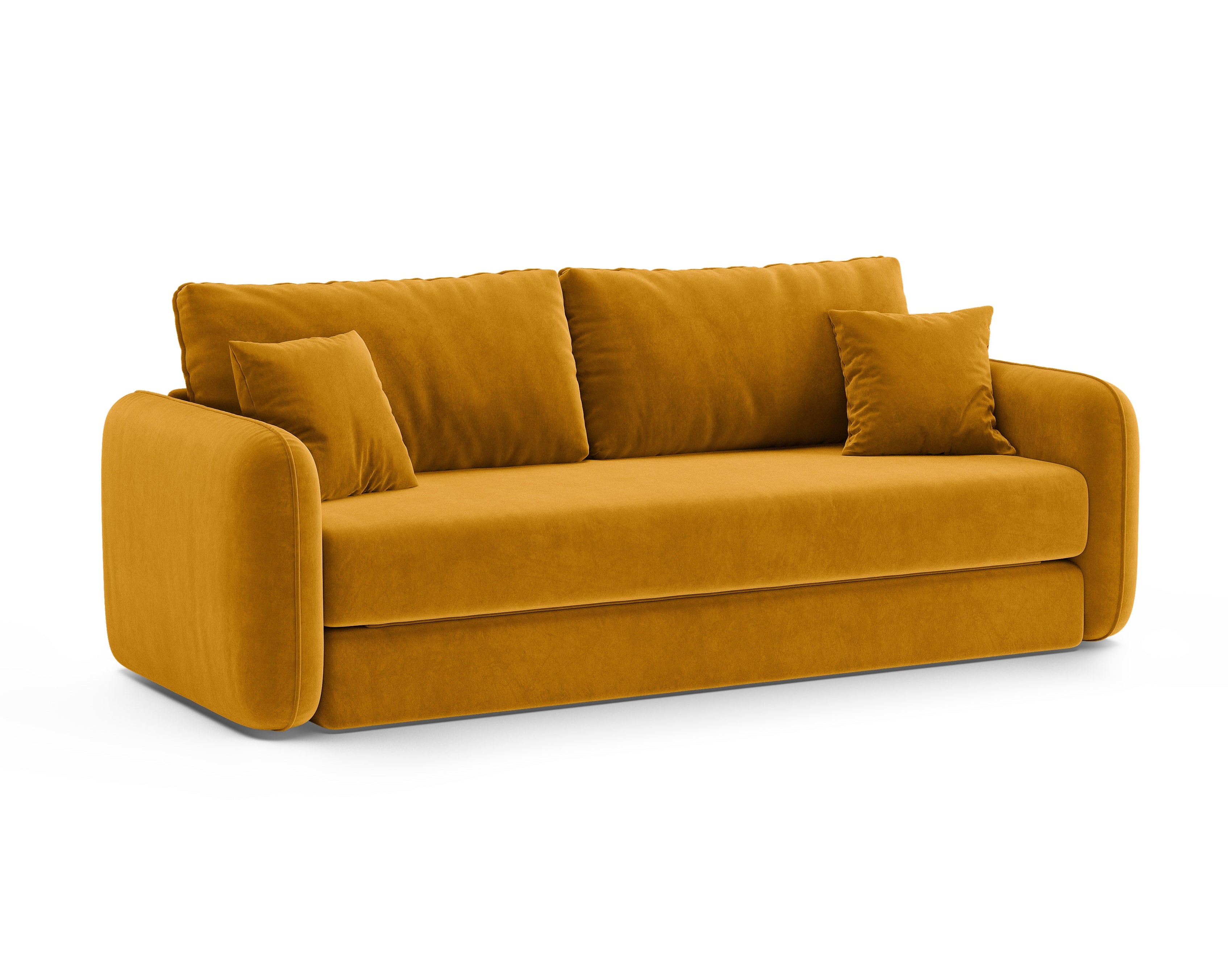 Sofa van fluweel 3-zits met slaapfunctie DORMI geel