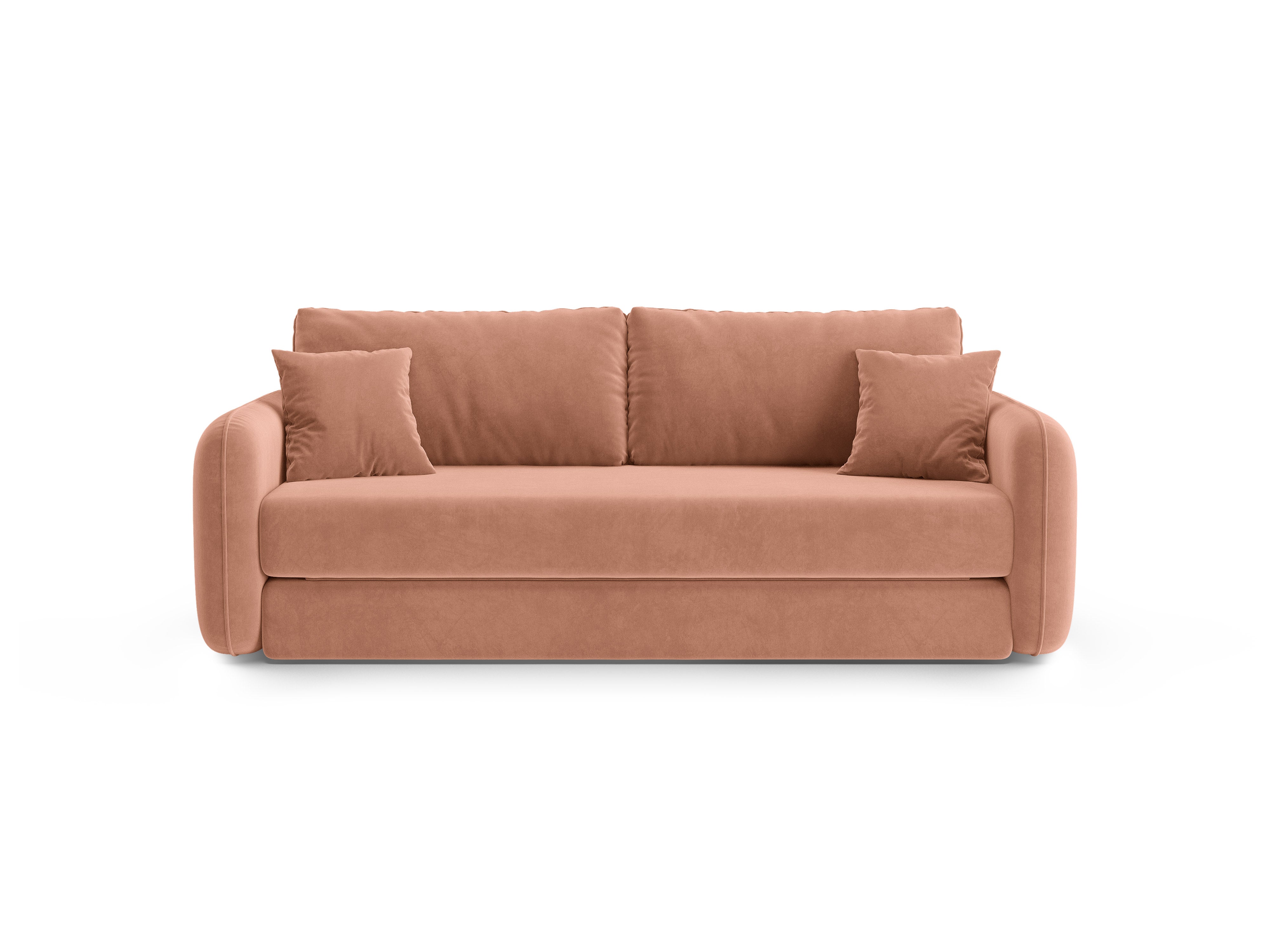 Sofa aus Samt für 3 Personen mit Schlaf-Funktion DORMI rosa