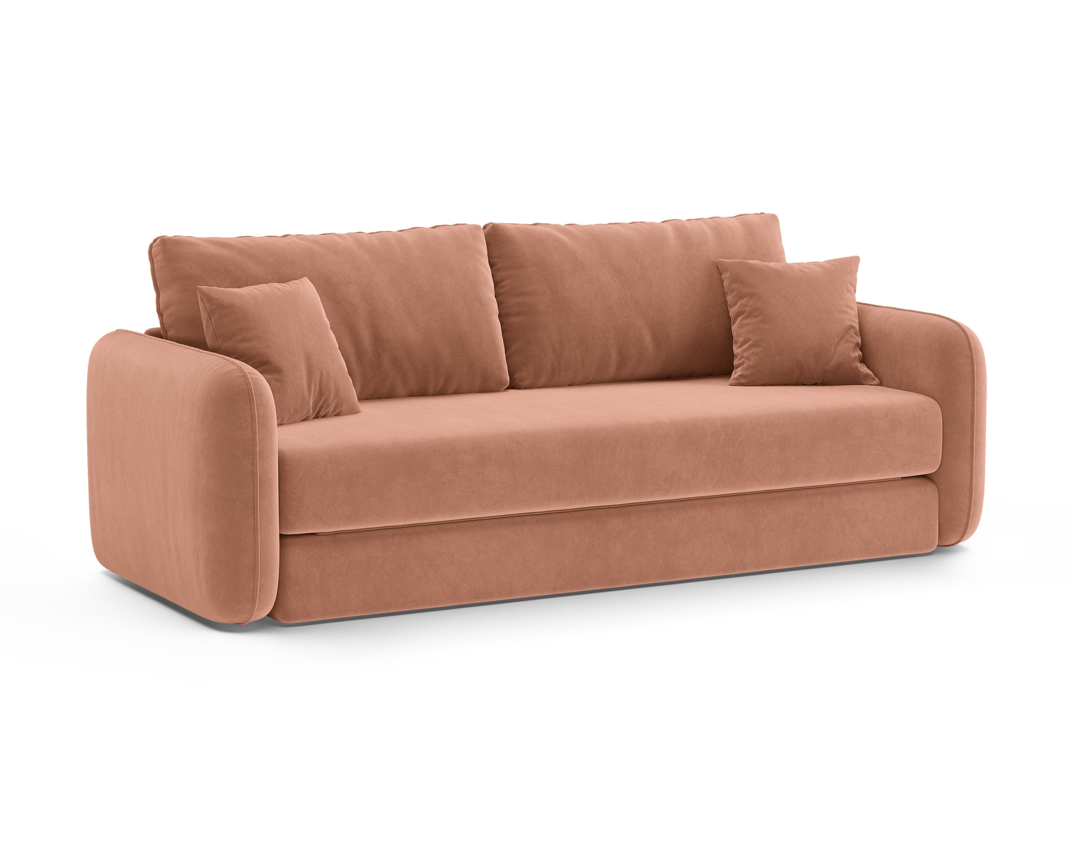 Sofa aus Samt für 3 Personen mit Schlaf-Funktion DORMI rosa