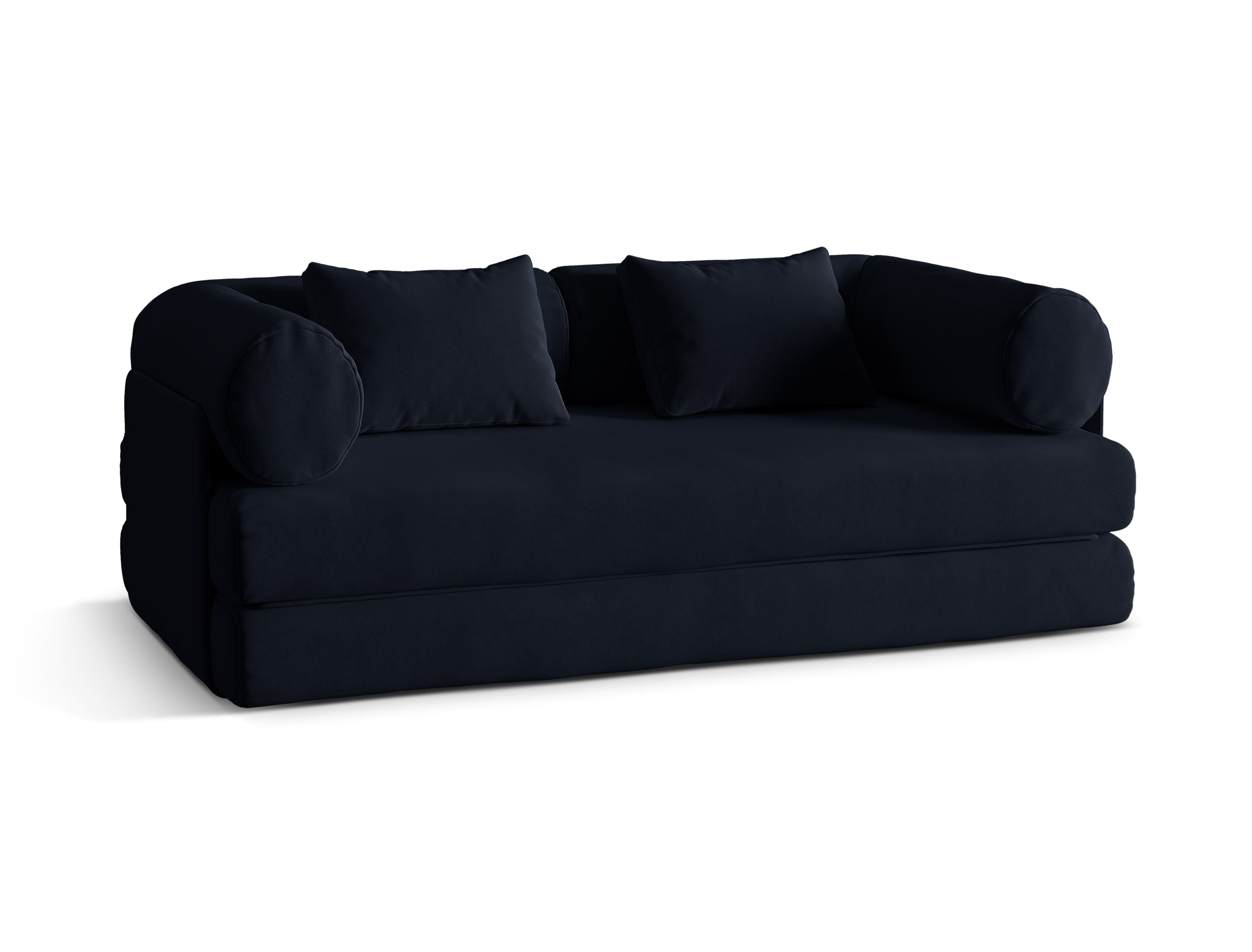 DREAMY koninklijk blauwe 3-zits fluwelen bank met slaapfunctie