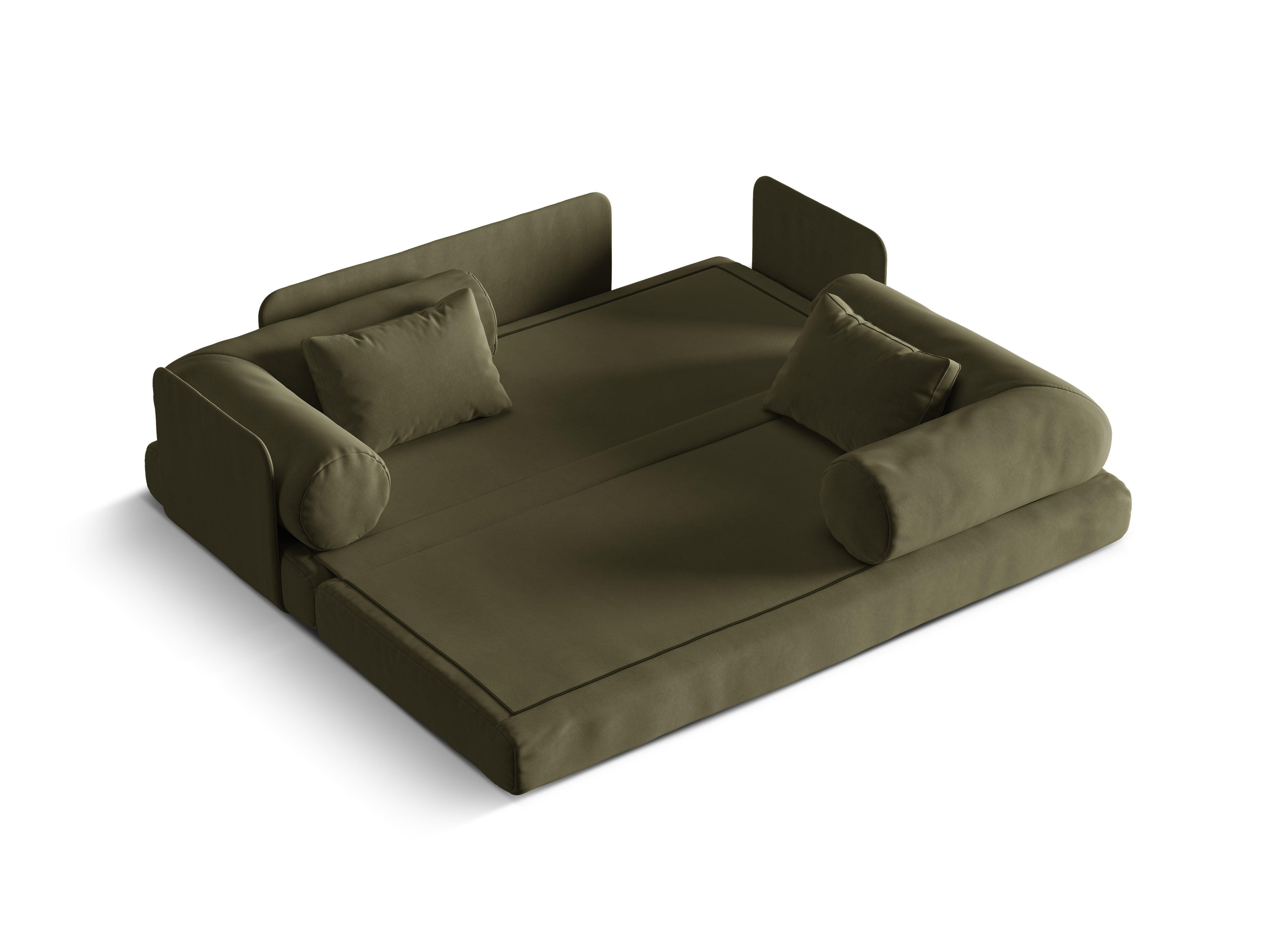 Dreamy groene 3-zits fluwelen bank met slaapfunctie