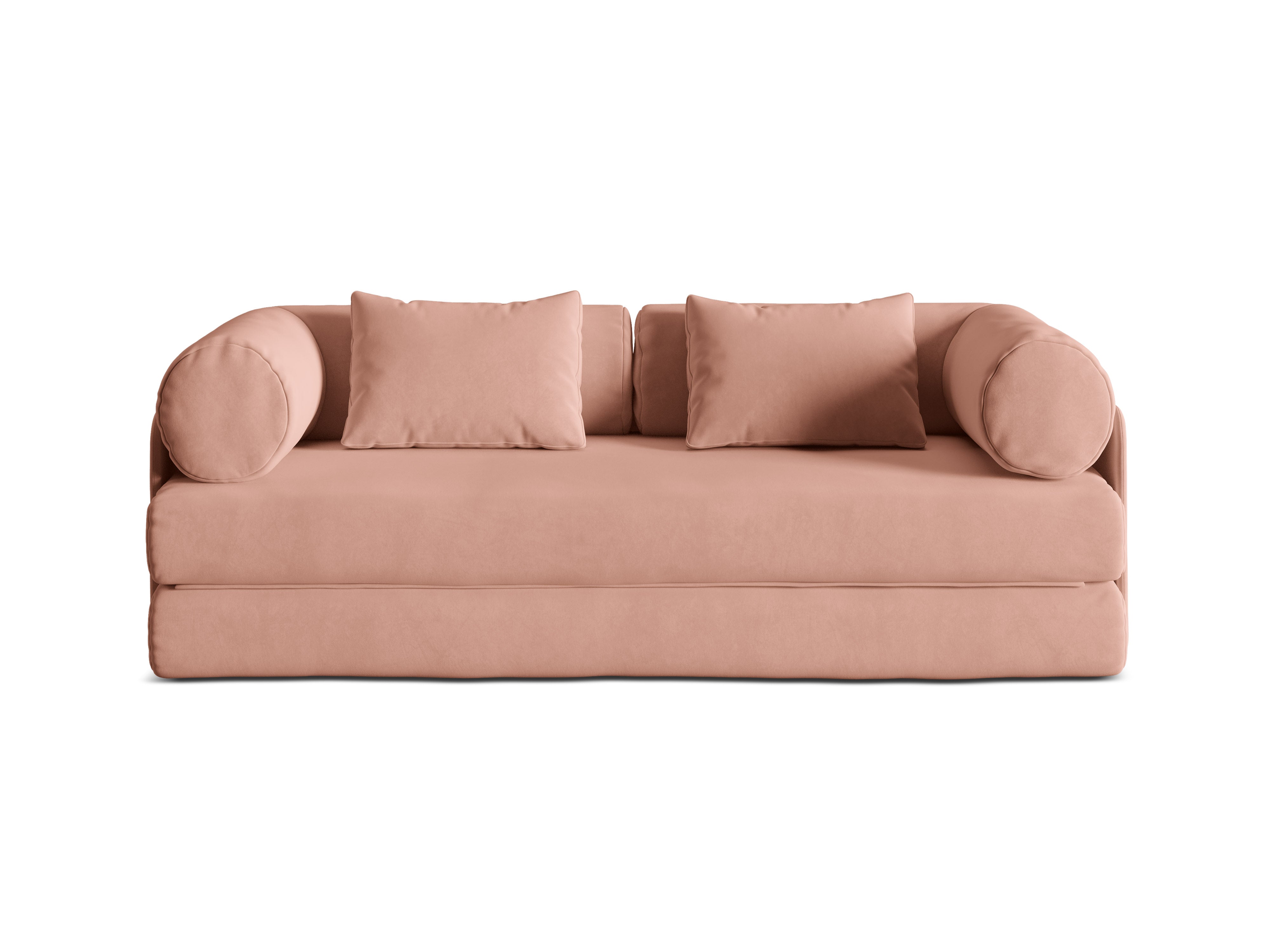 DREAMY roze 3-zits fluwelen bank met slaapfunctie