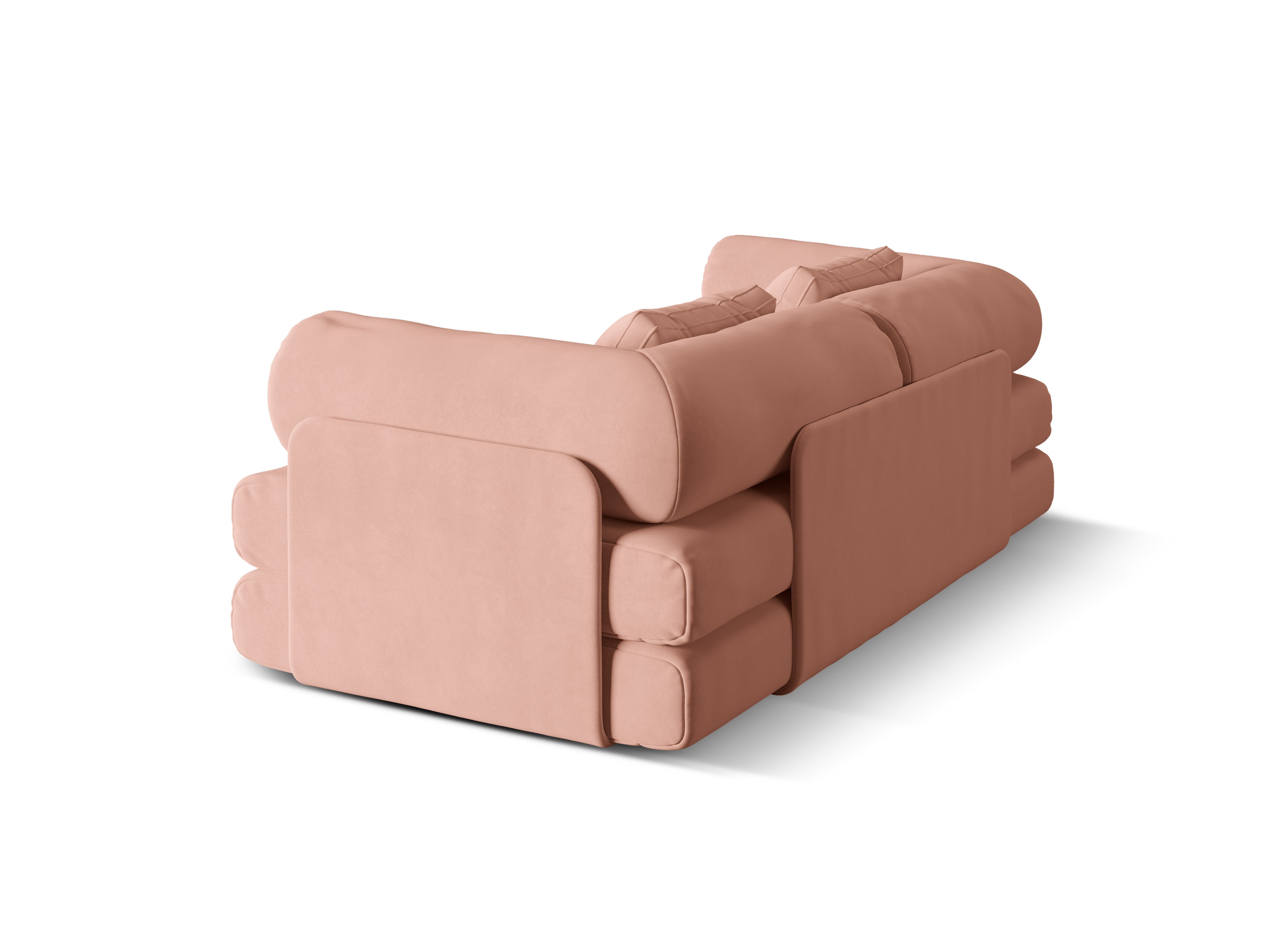 DREAMY roze 3-zits fluwelen bank met slaapfunctie