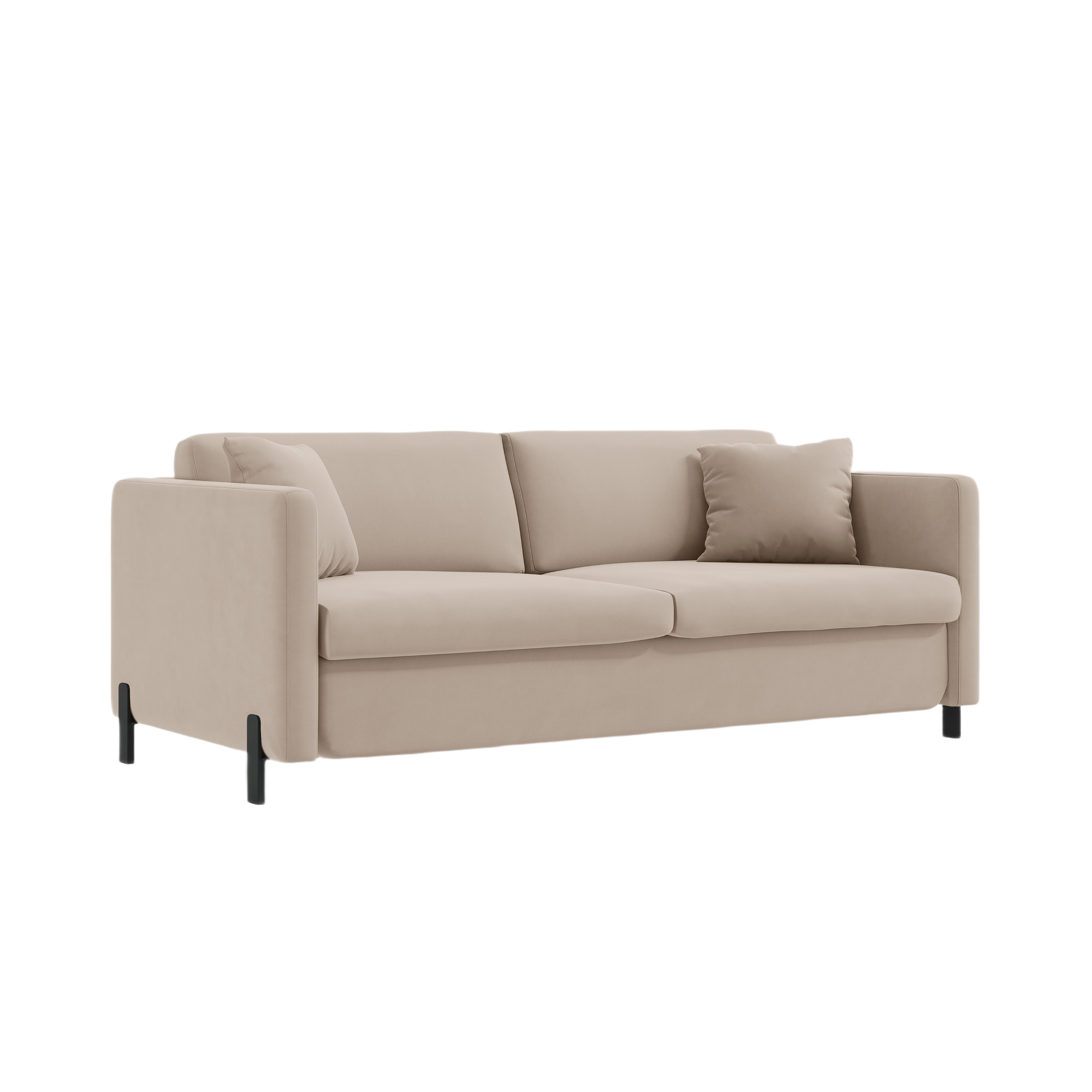Velvet 3-seater sofa with sleeping function GLORIA beige