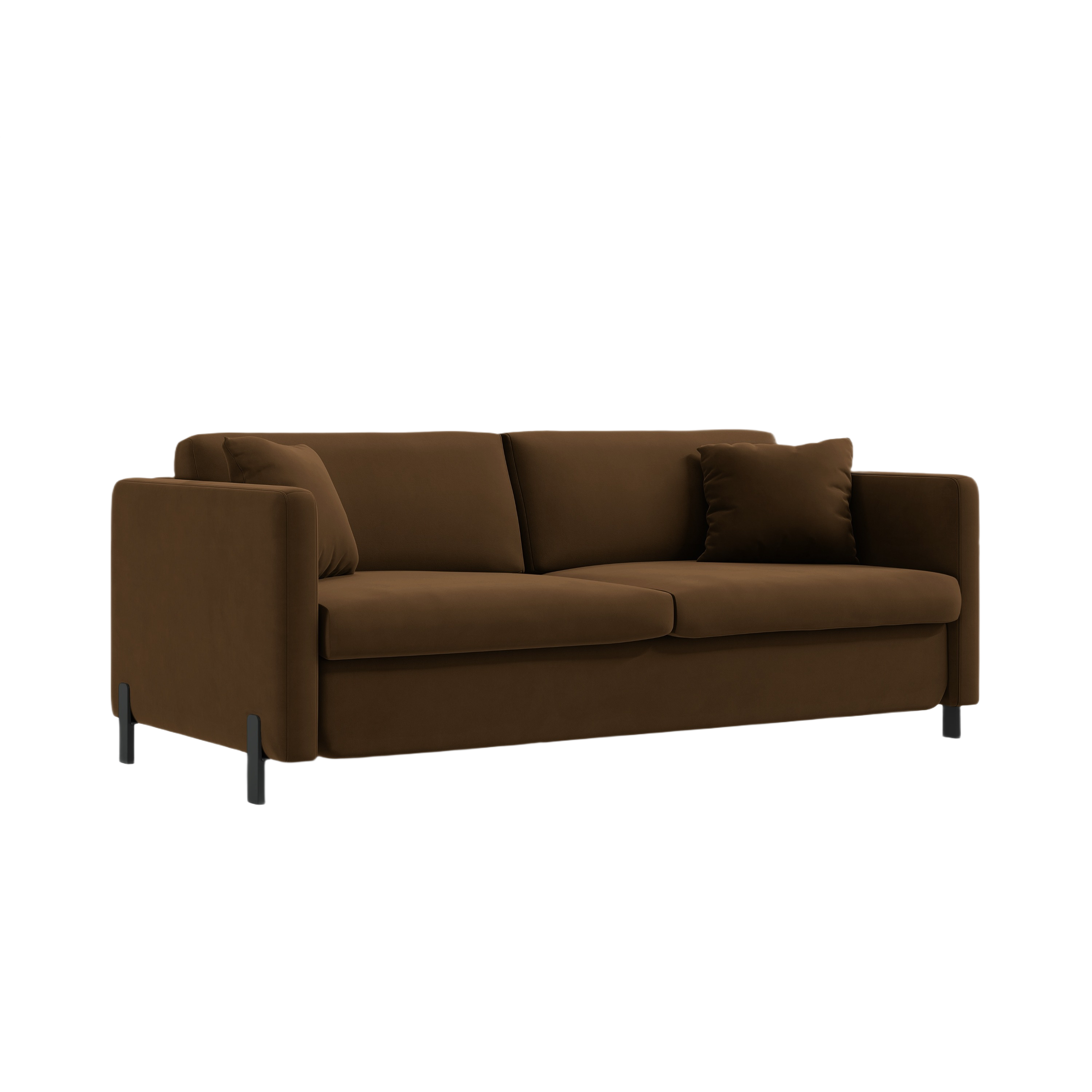 Velvet 3-seater sofa with sleeping function GLORIA chocolate