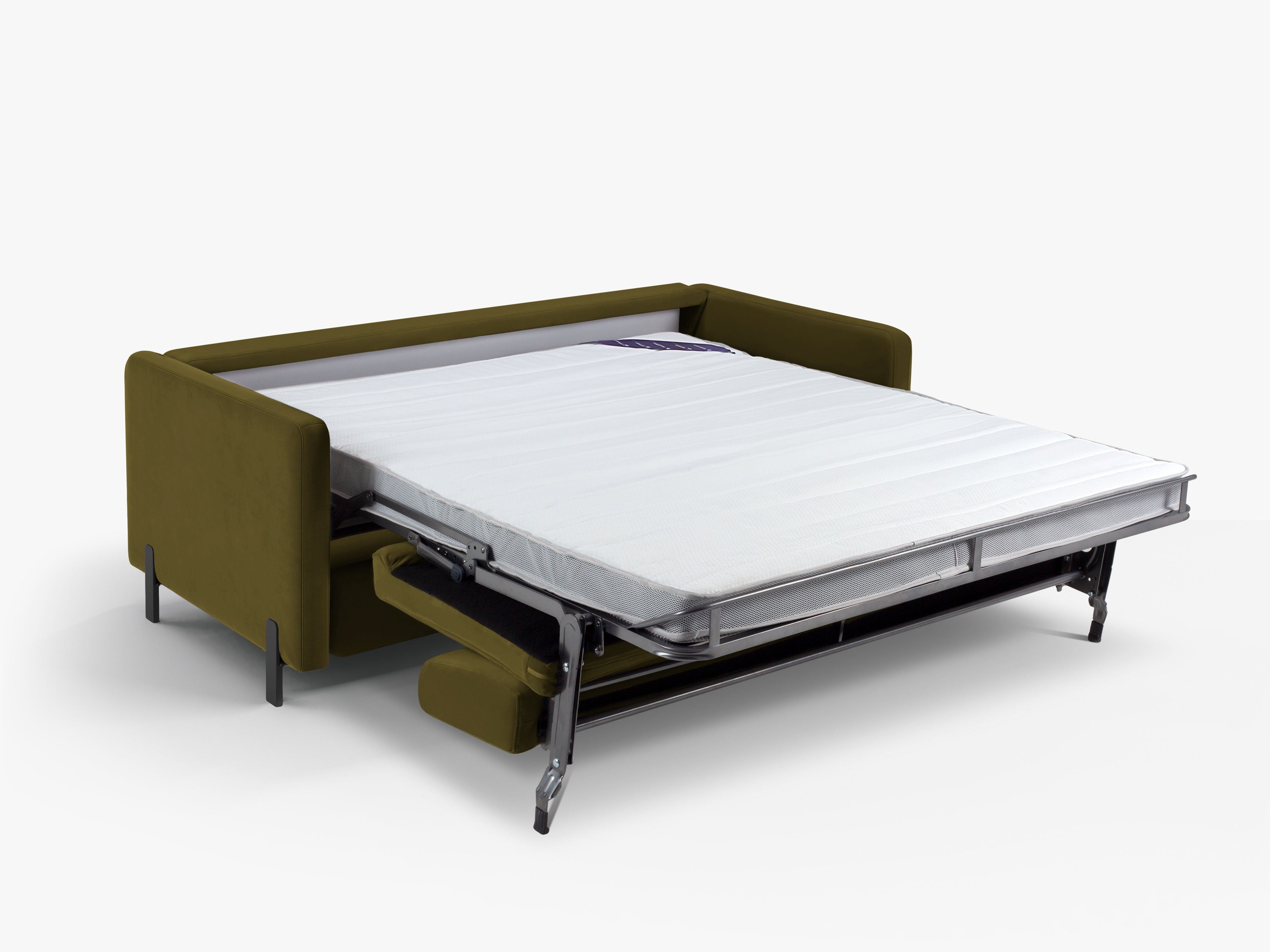 Groene 3-zits fluwelen bank met slaapfunctie GLORIA