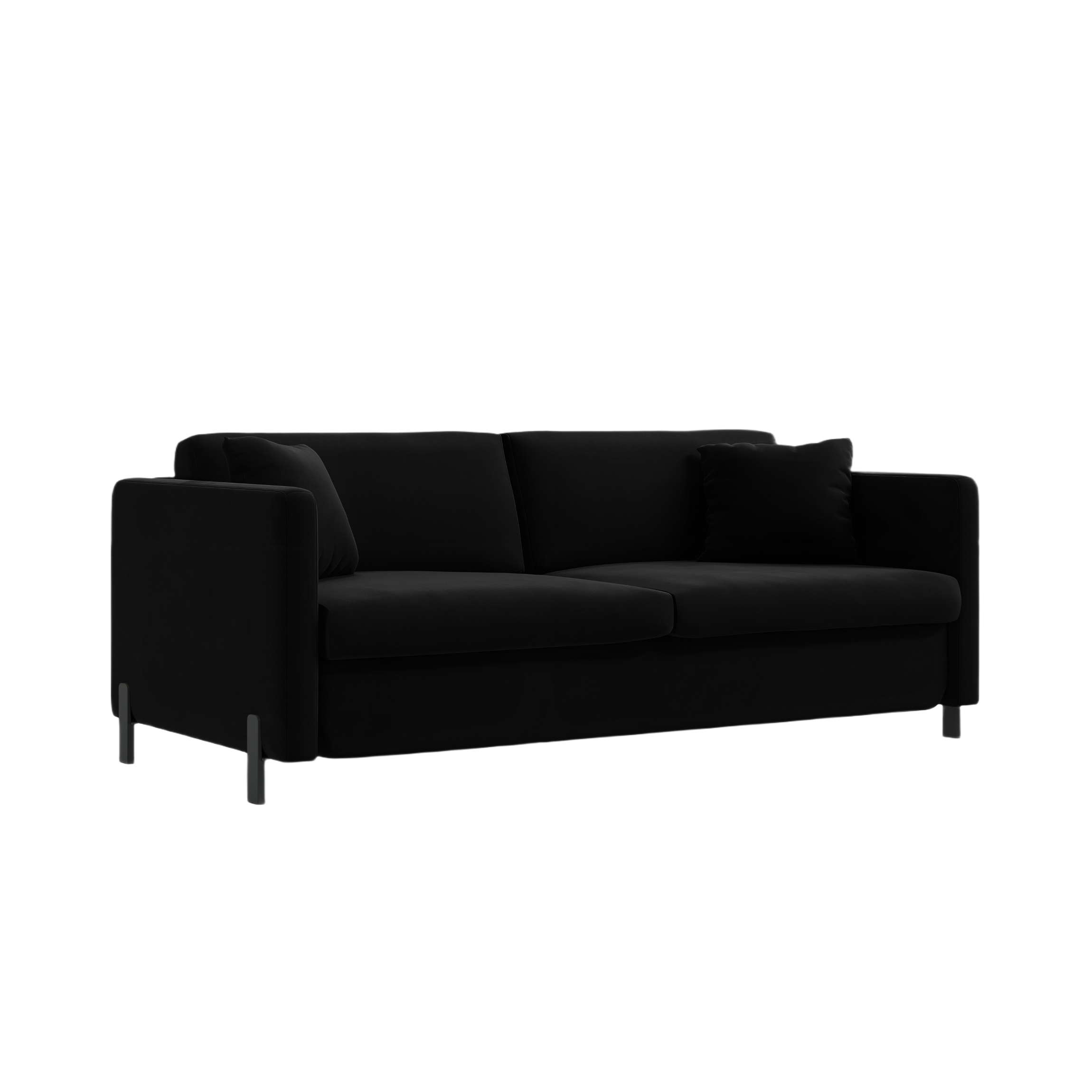 Velvet 3-seater sofa with sleeping function GLORIA black