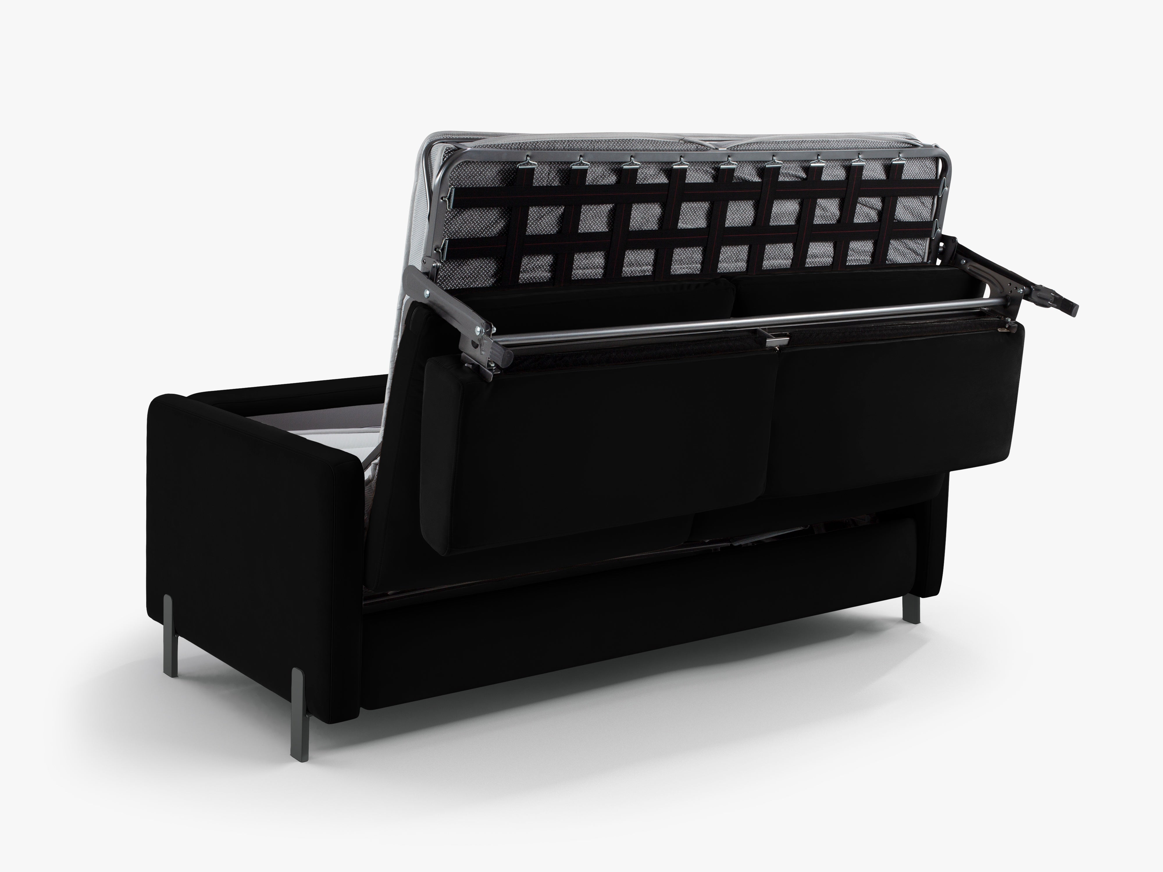 Velvet 3-seater sofa with sleeping function GLORIA black