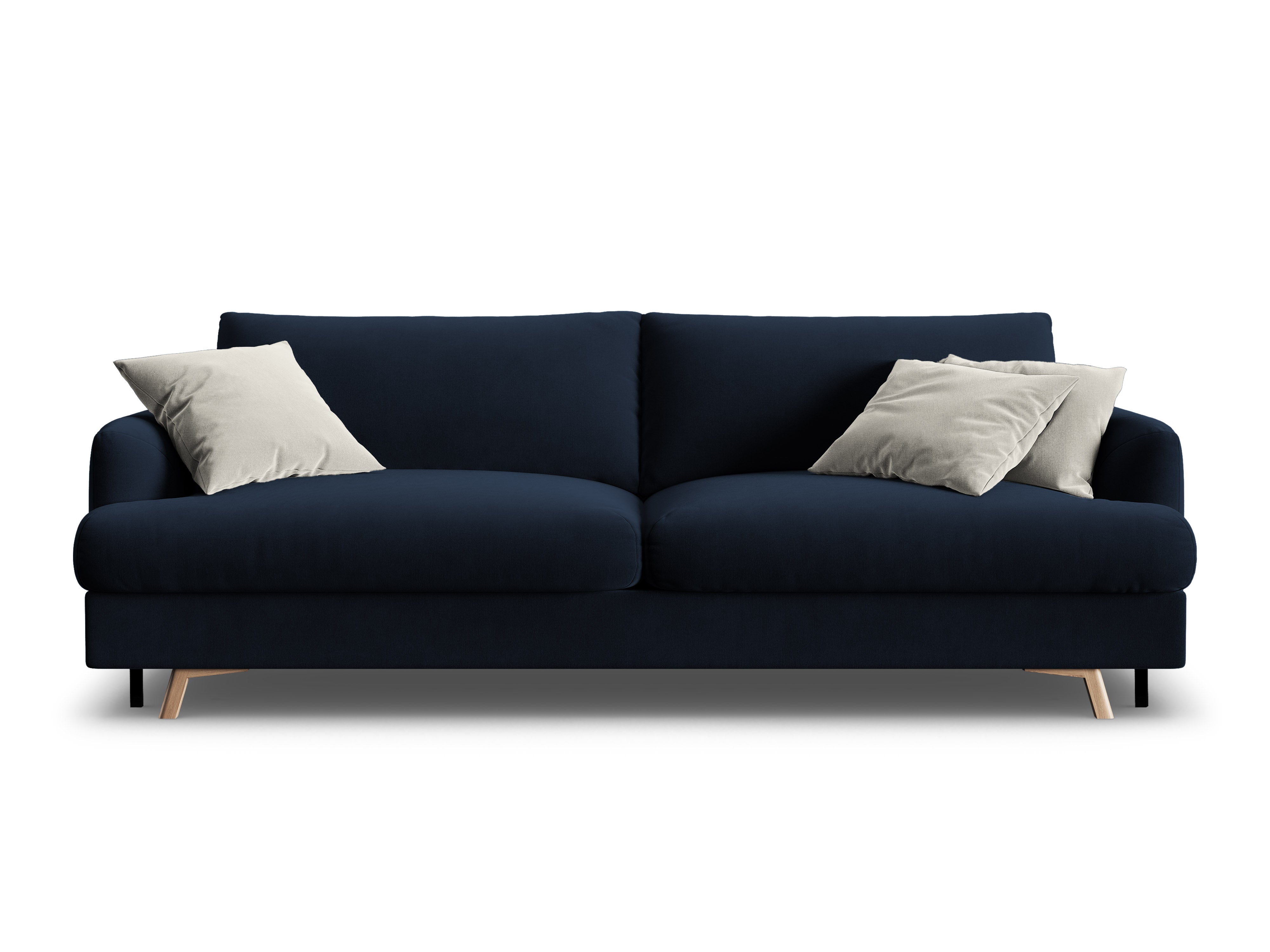 Sofa aus Samt für 3 Personen mit Schlaf-Funktion NAOMI königsblau