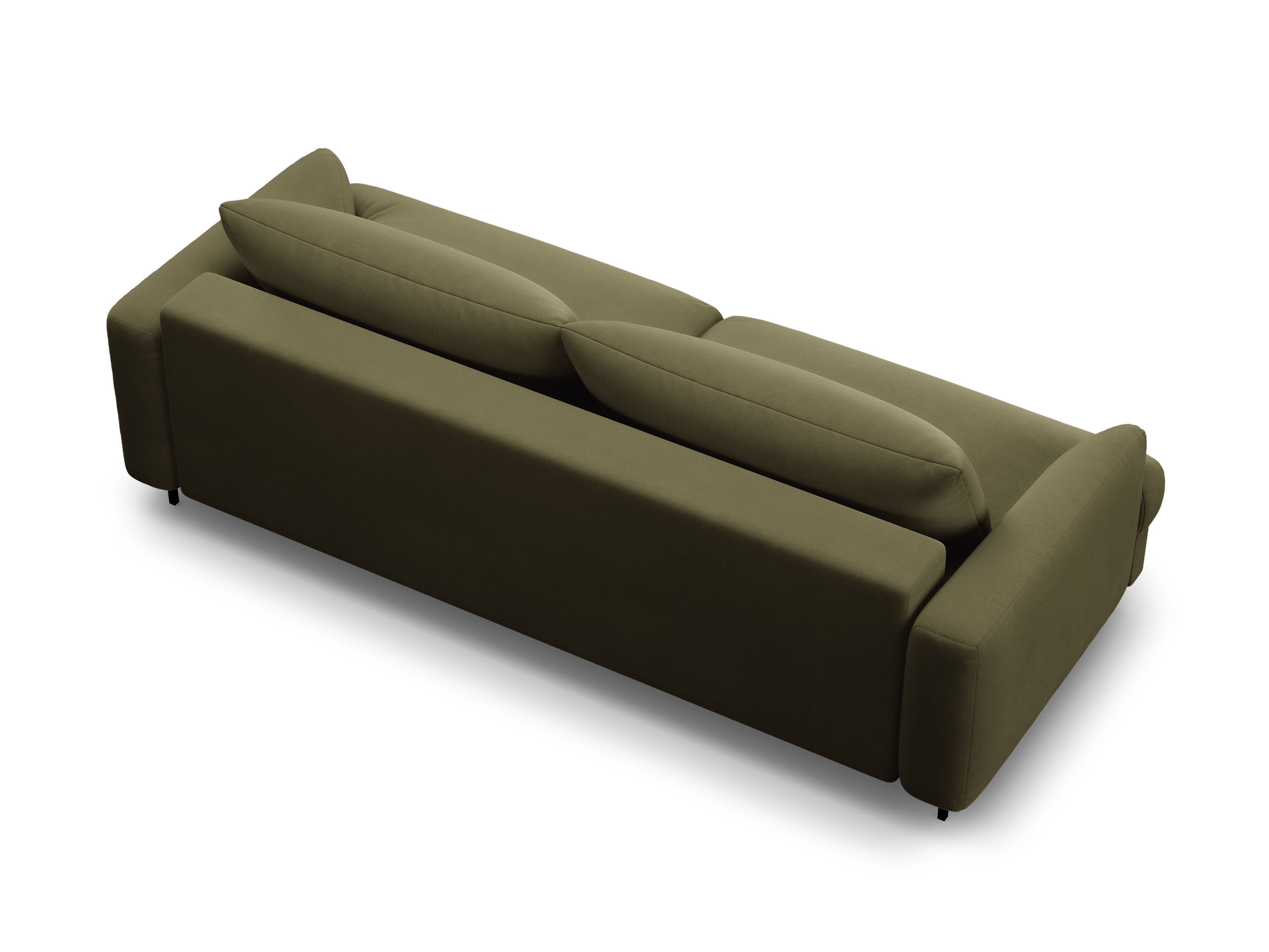 Sofa van fluweel 3-zits met slaapfunctie NAOMI groen