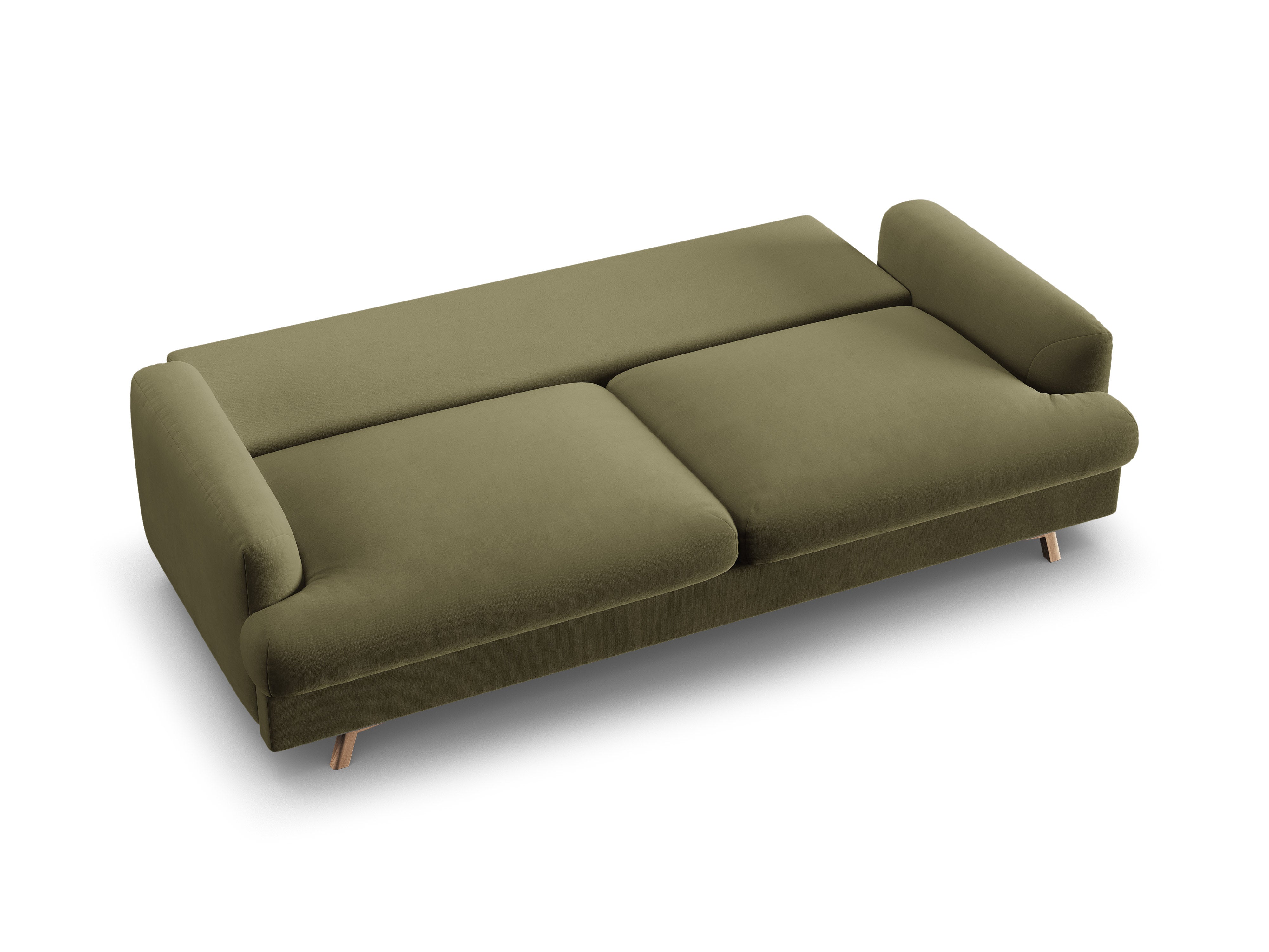 Sofa van fluweel 3-zits met slaapfunctie NAOMI groen