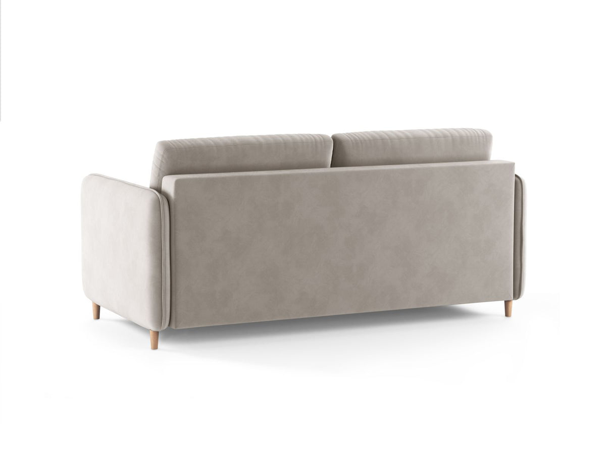 Sofa aksamitna 3-osobowa z funkcją spania SIMO beżowy – ujęcie 4