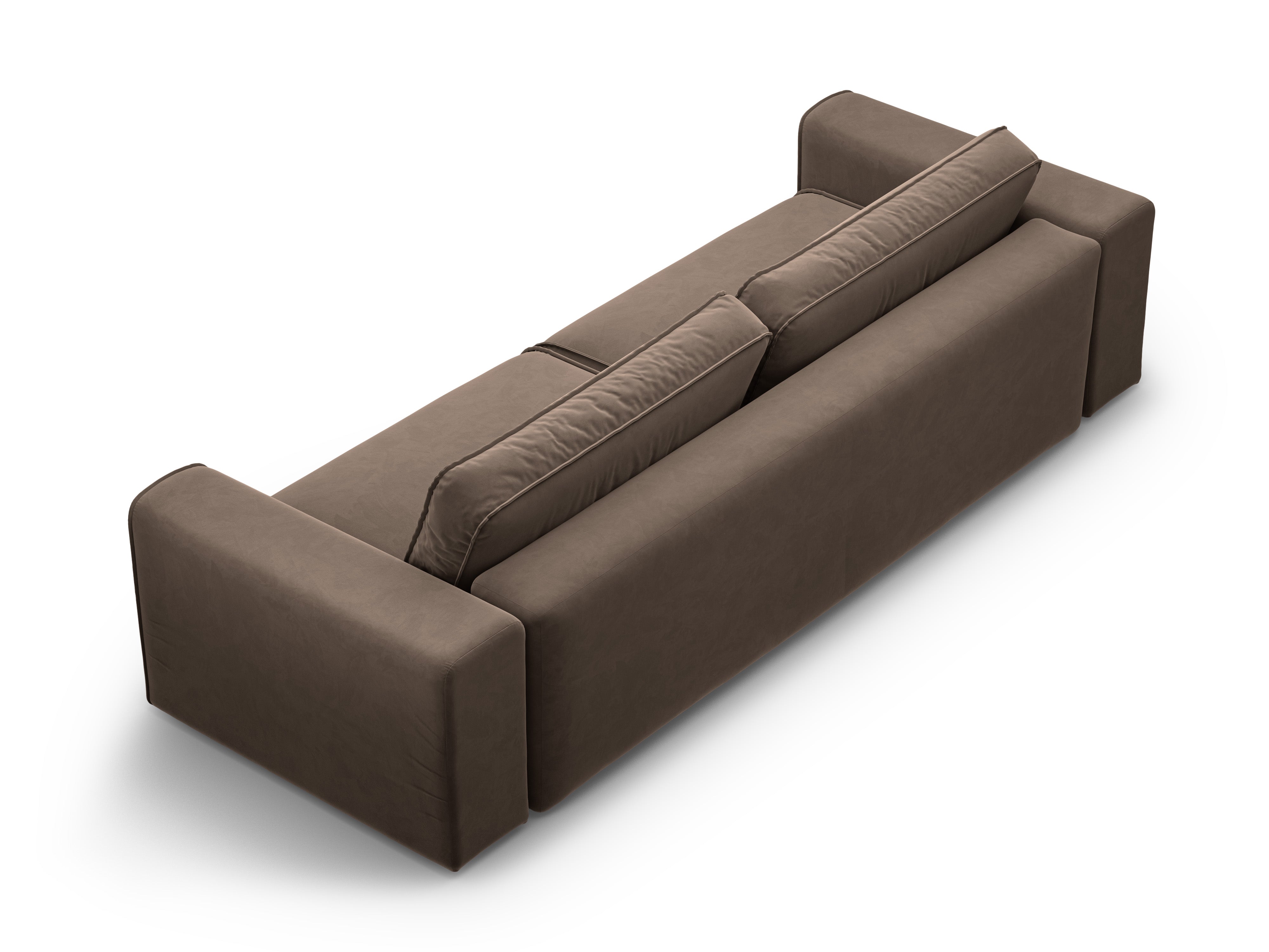 Sofa van fluweel voor 3 personen met slaapfunctie VICTOR chocolade