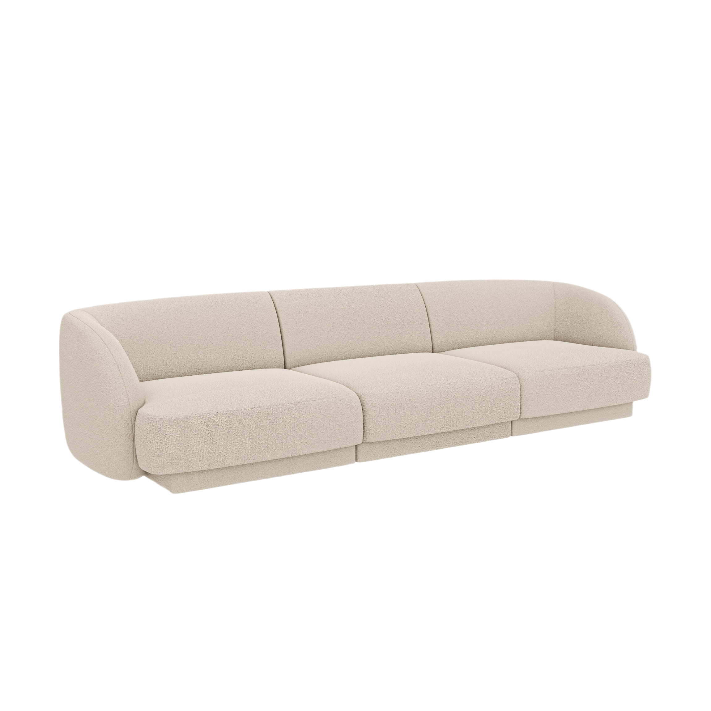 Sofa 3-zits MILEY beige boucle